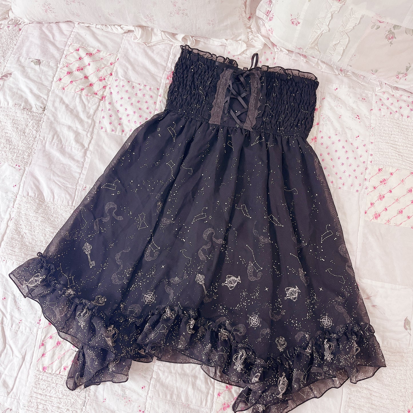 black constellation two-way skirt