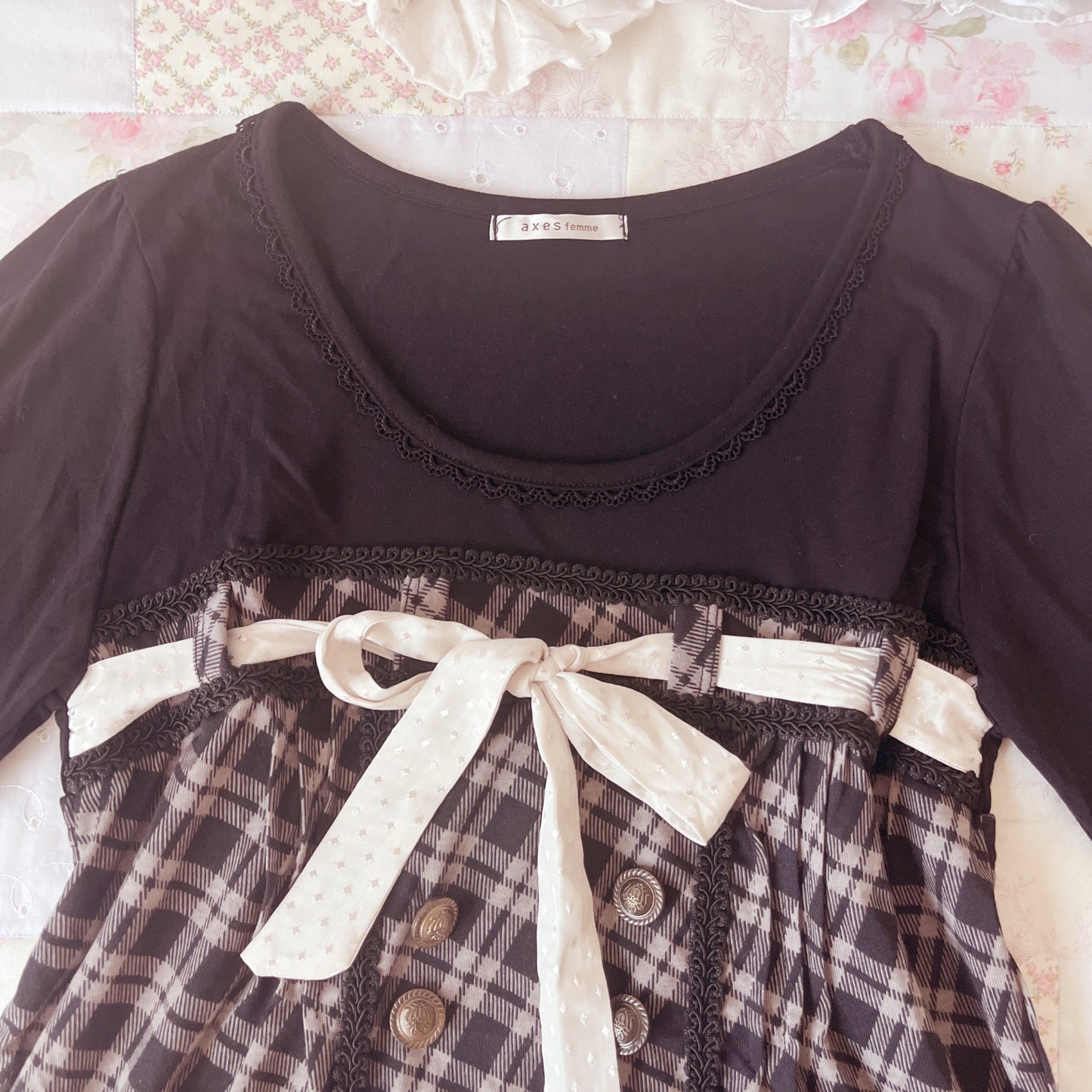 axes deep plum plaid blouse