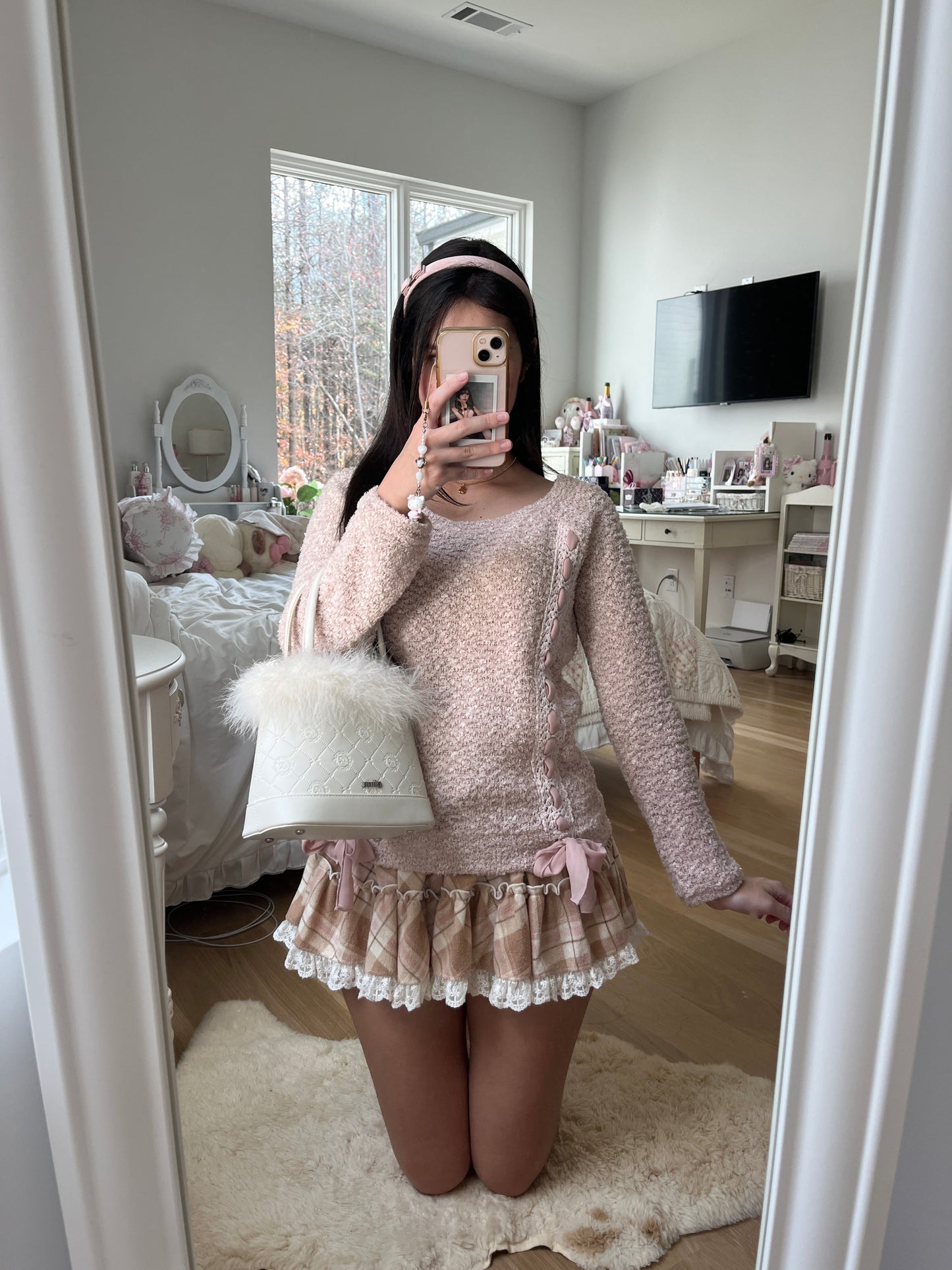 pink moco sweater