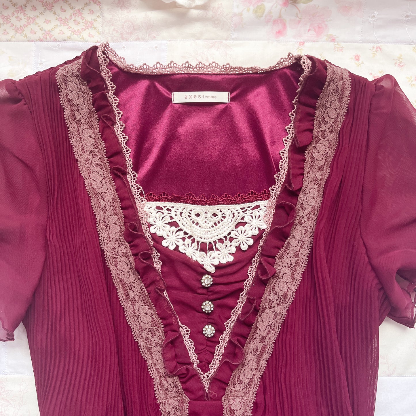axes femme wine red tunic