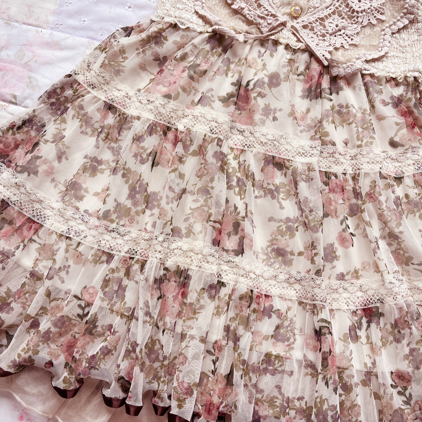 axes femme muted autumn tiered dress