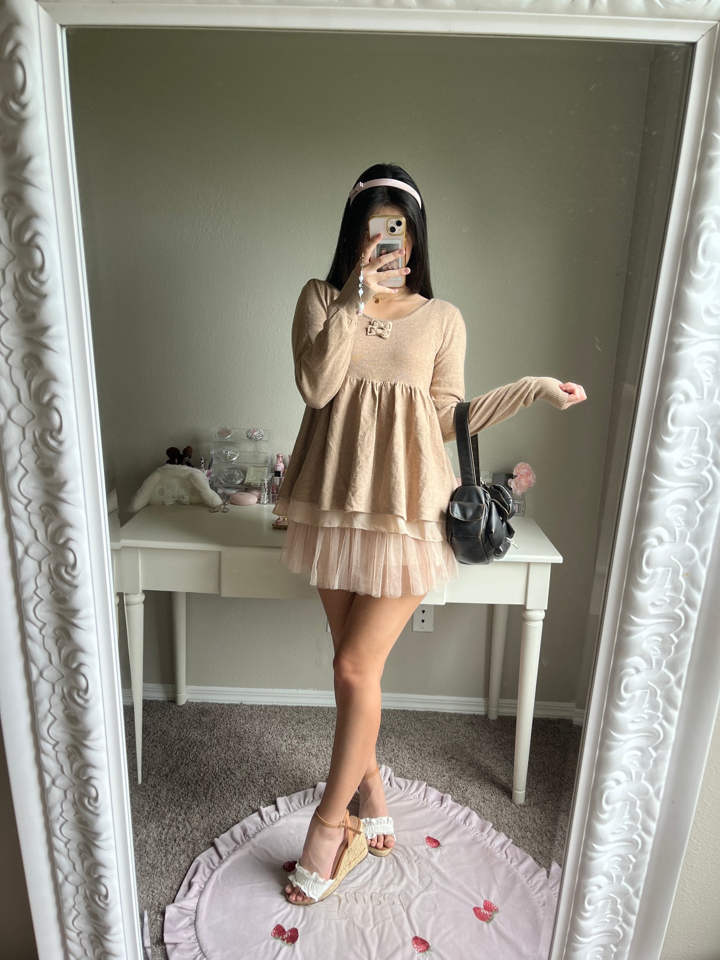 light brown soft babydoll knit