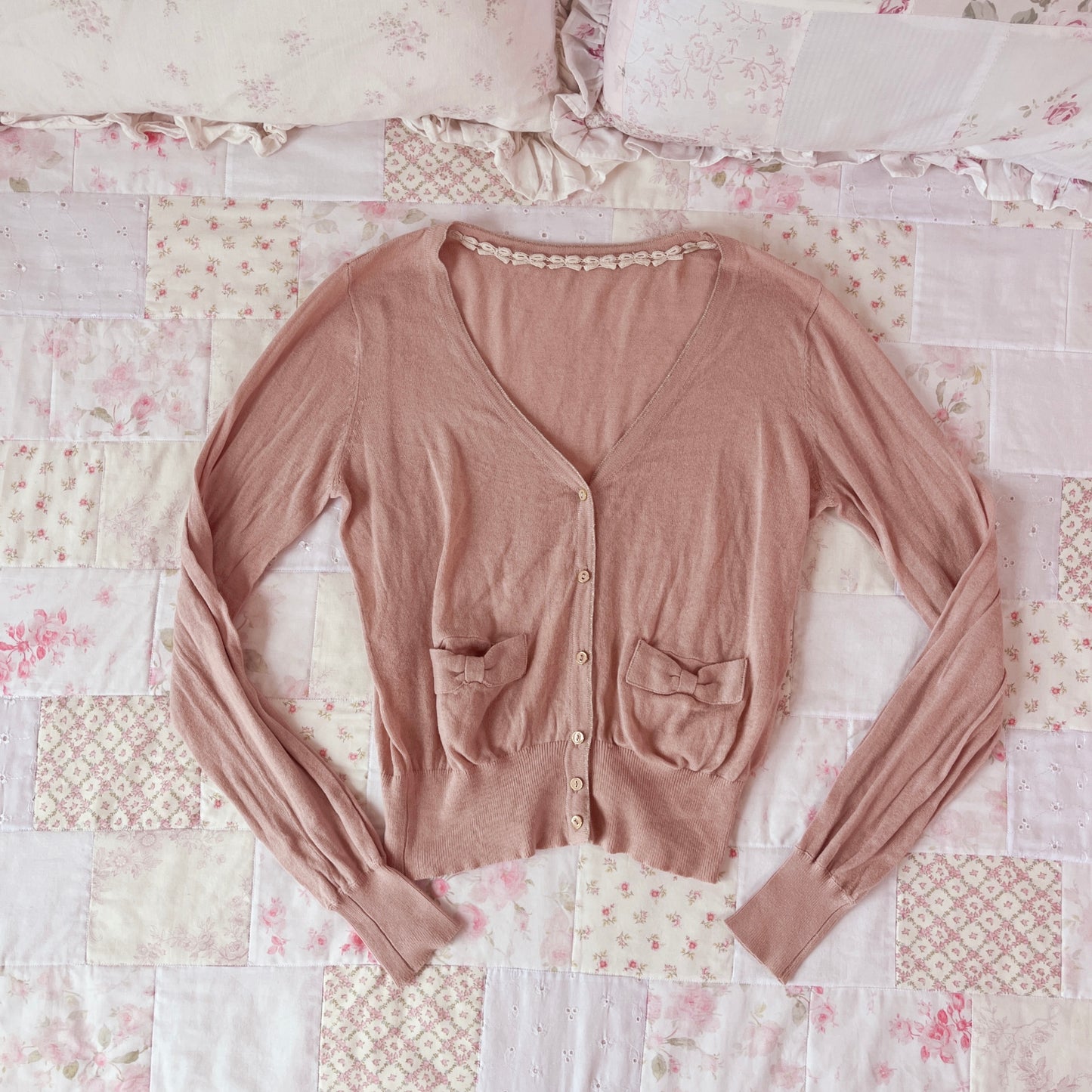 sienna mauve ribbon cardigan