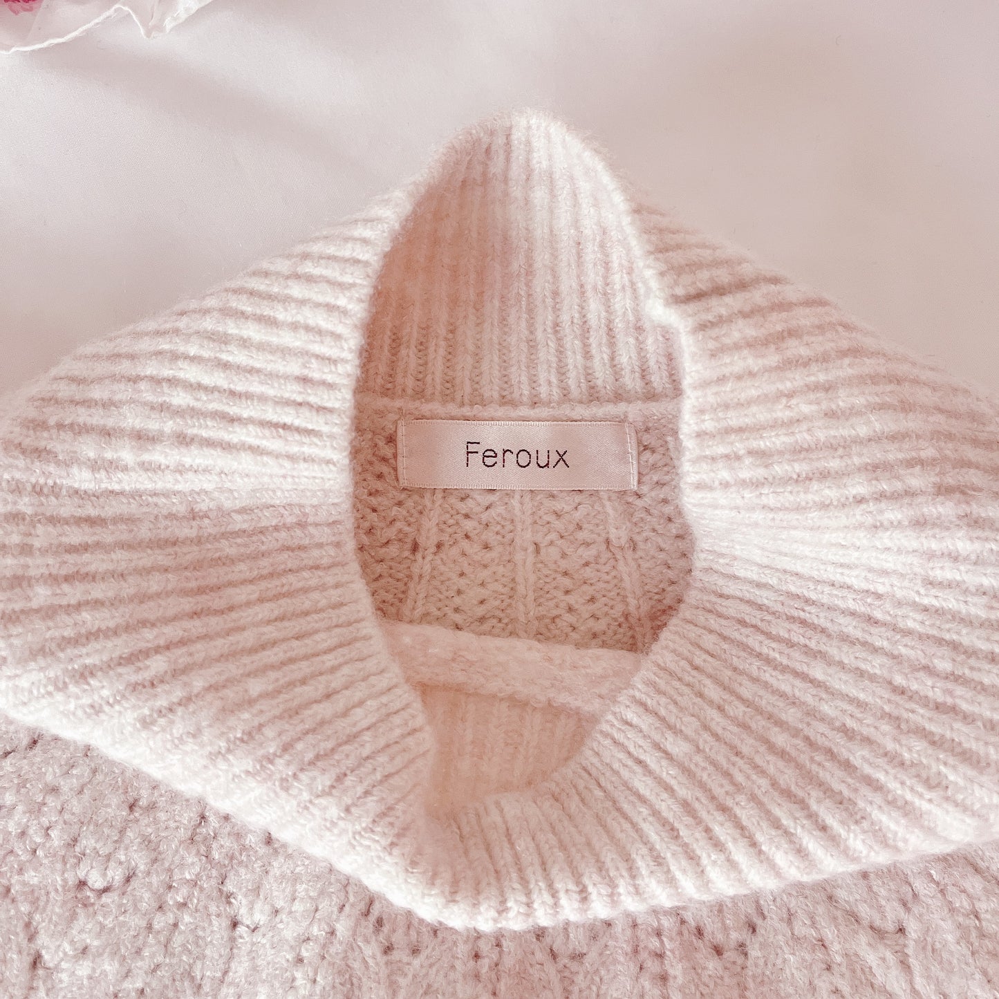 feroux baby pink knit sweater