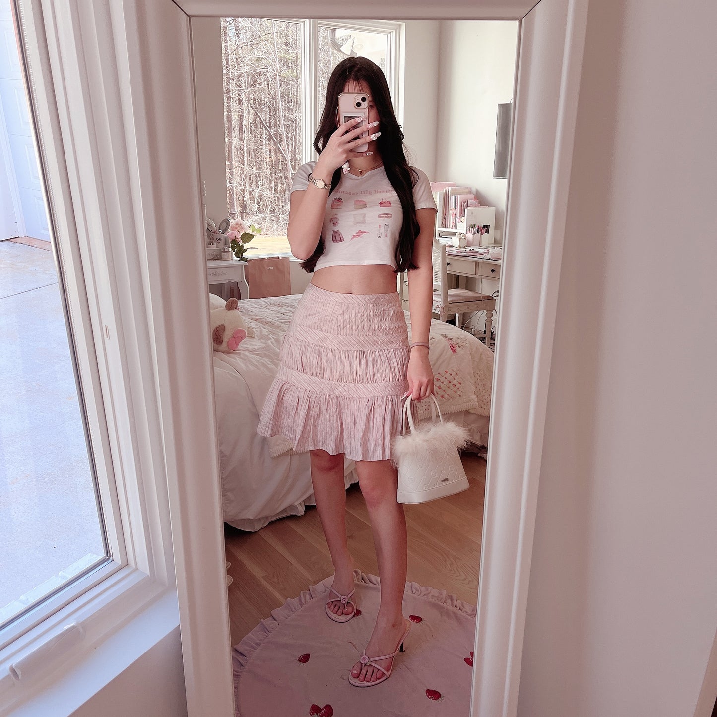 emily temple cute pink midi skirt