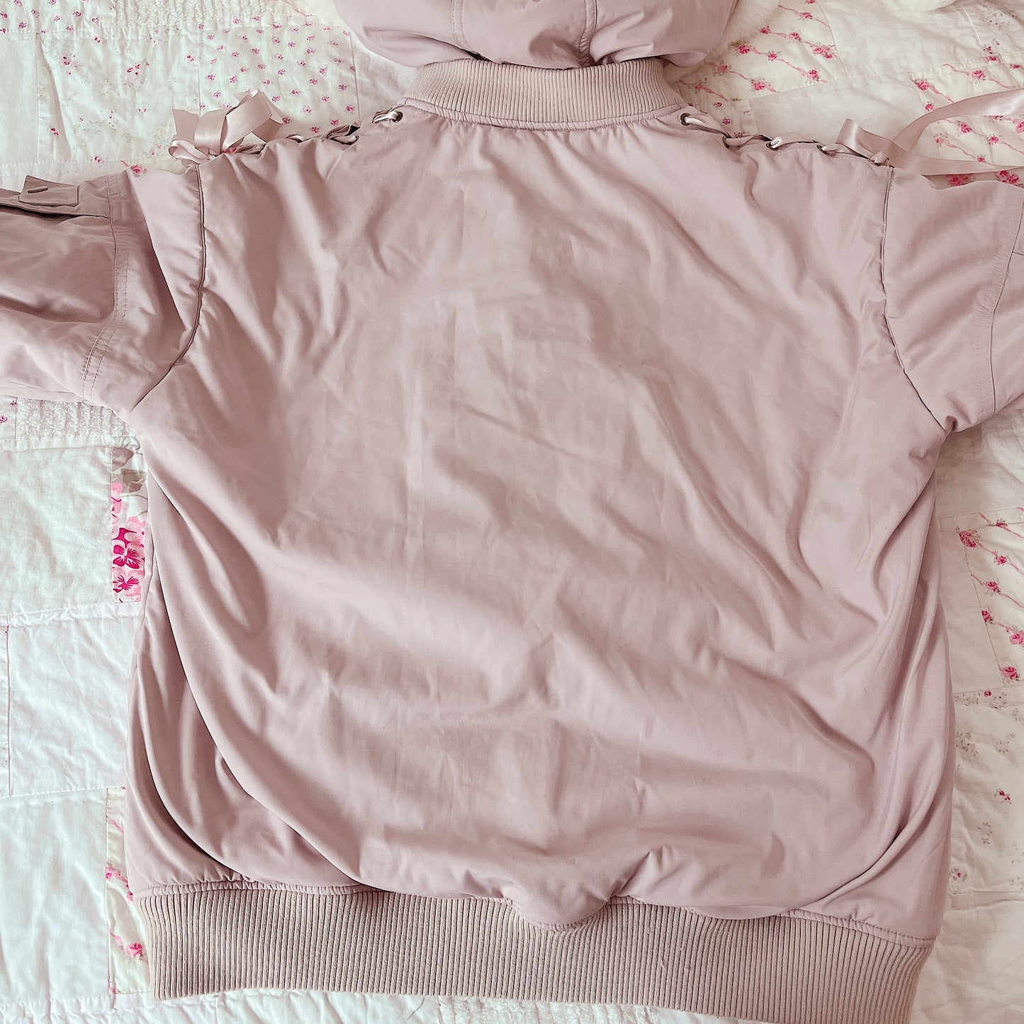 secret honey fur trim bomber jacket