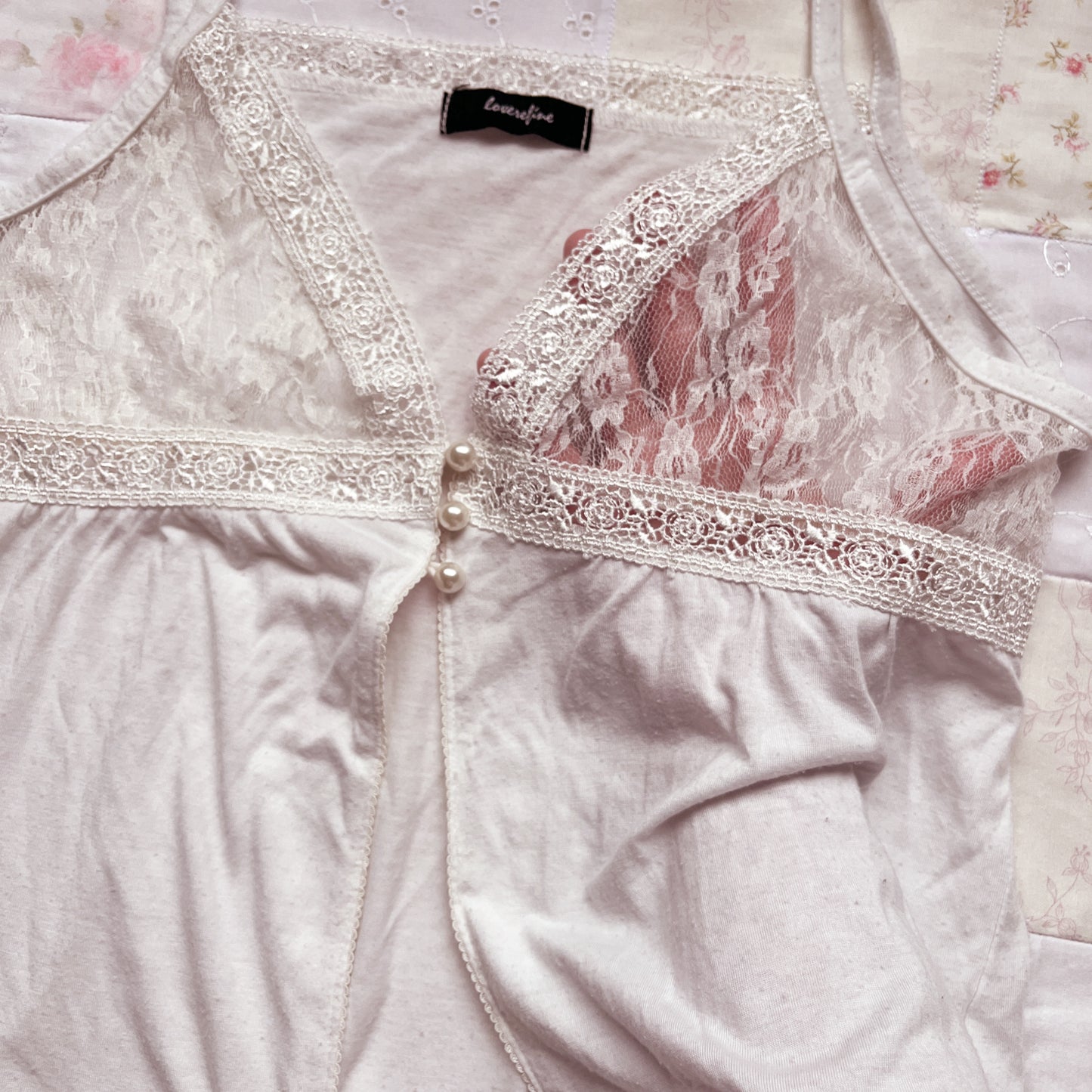 white open lace accent camisole