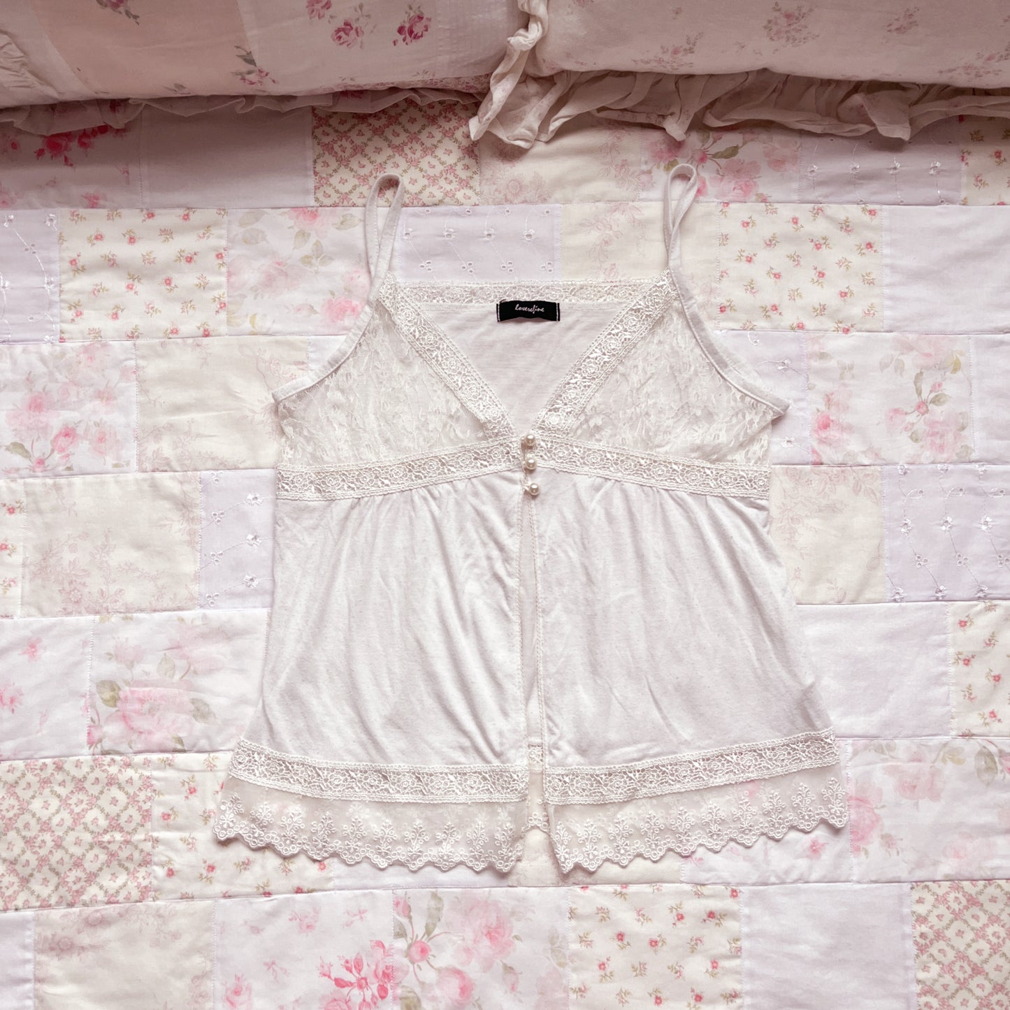 white open lace accent camisole
