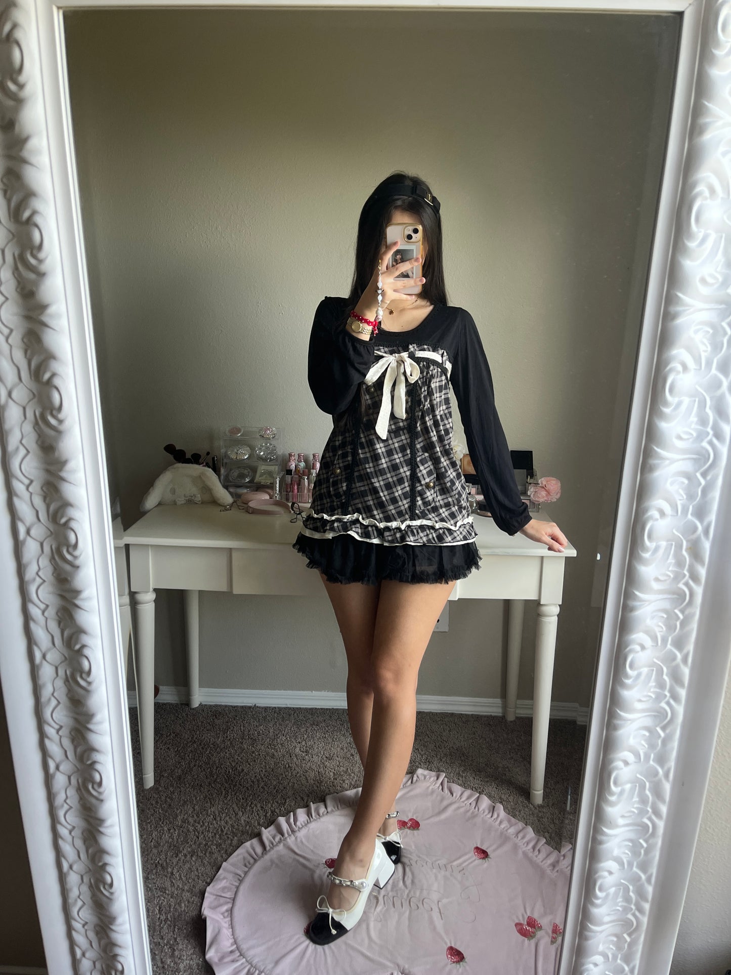 axes deep plum plaid blouse