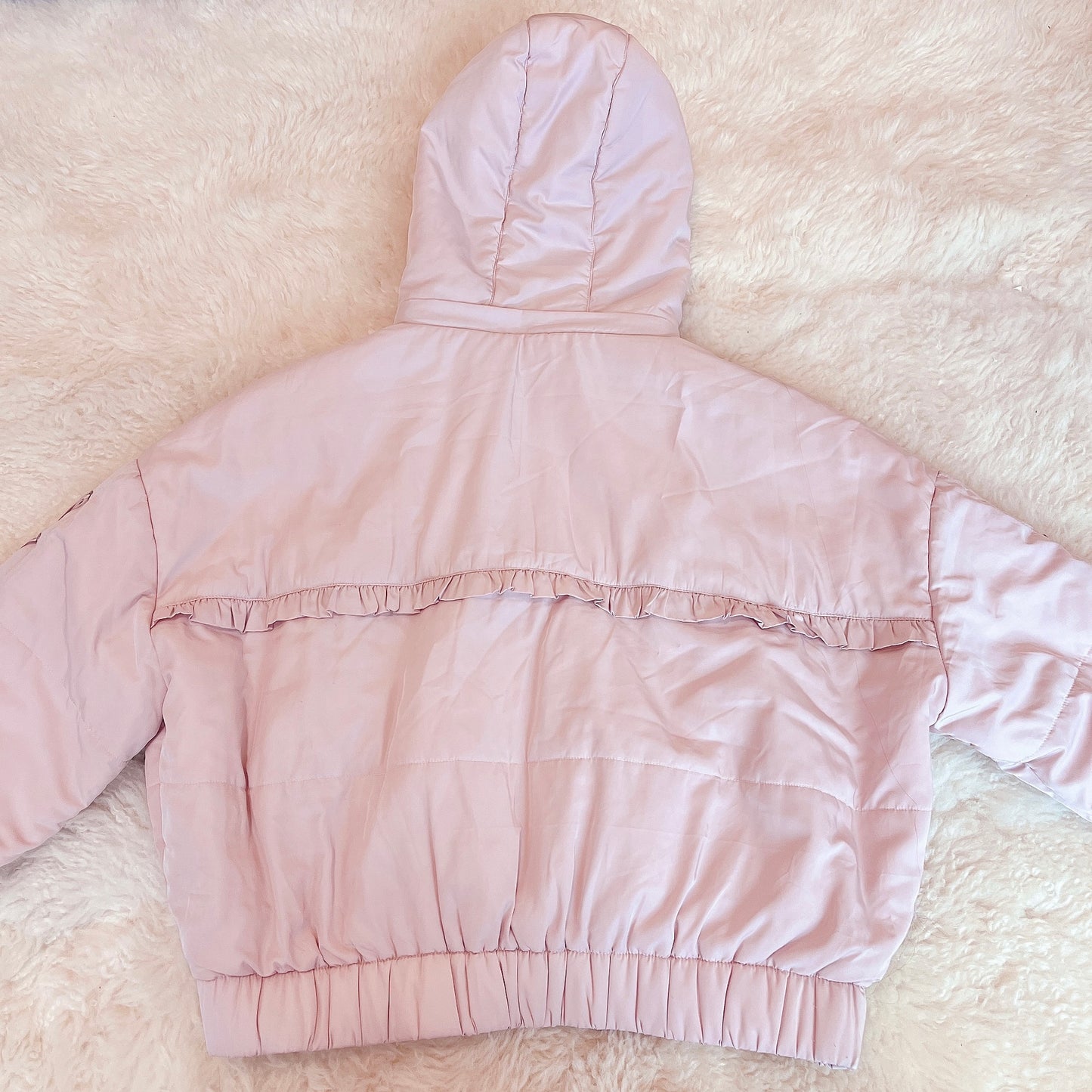 honey cinnamon puffy pink jacket