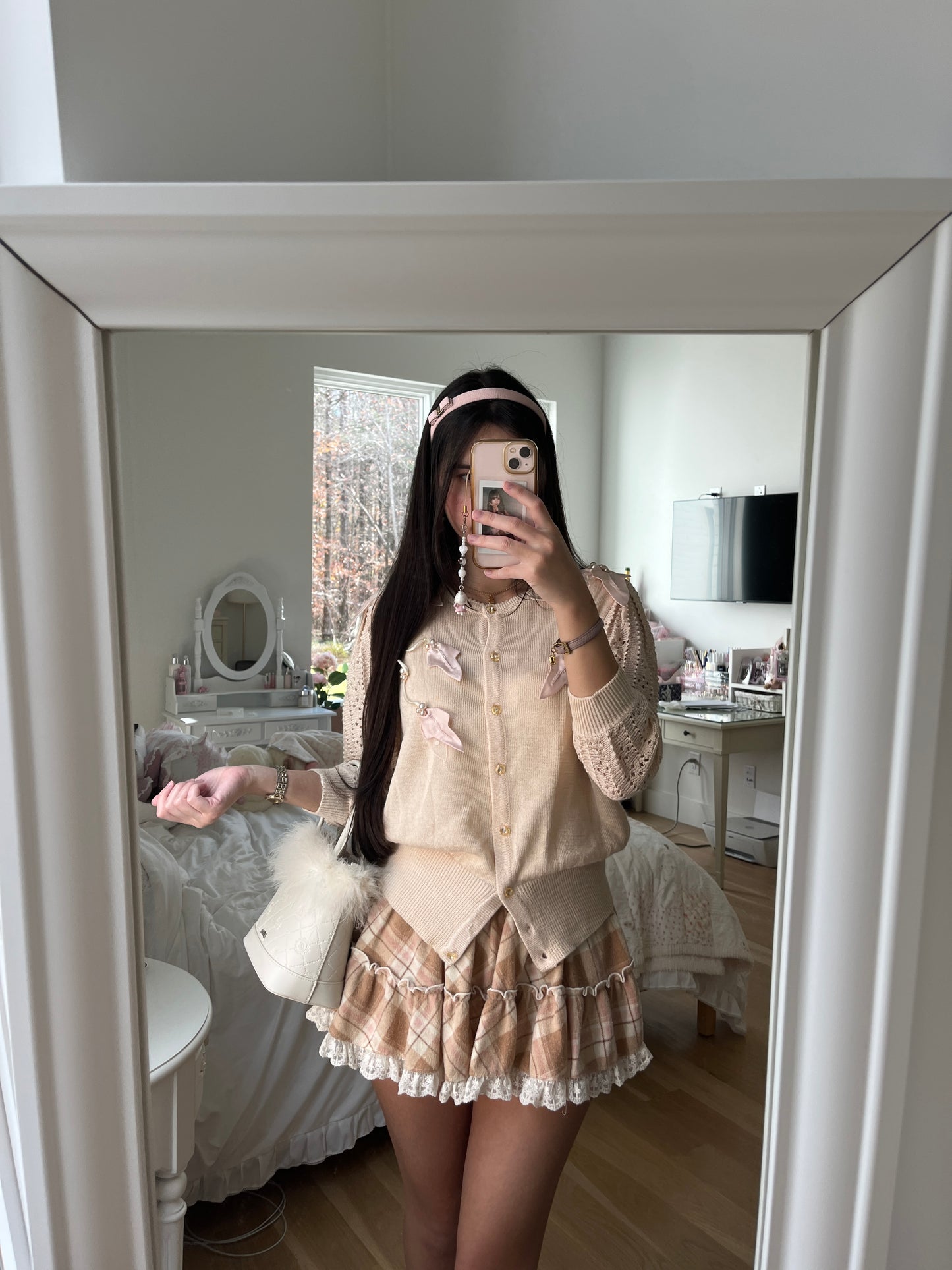 pink bauble knit cardigan