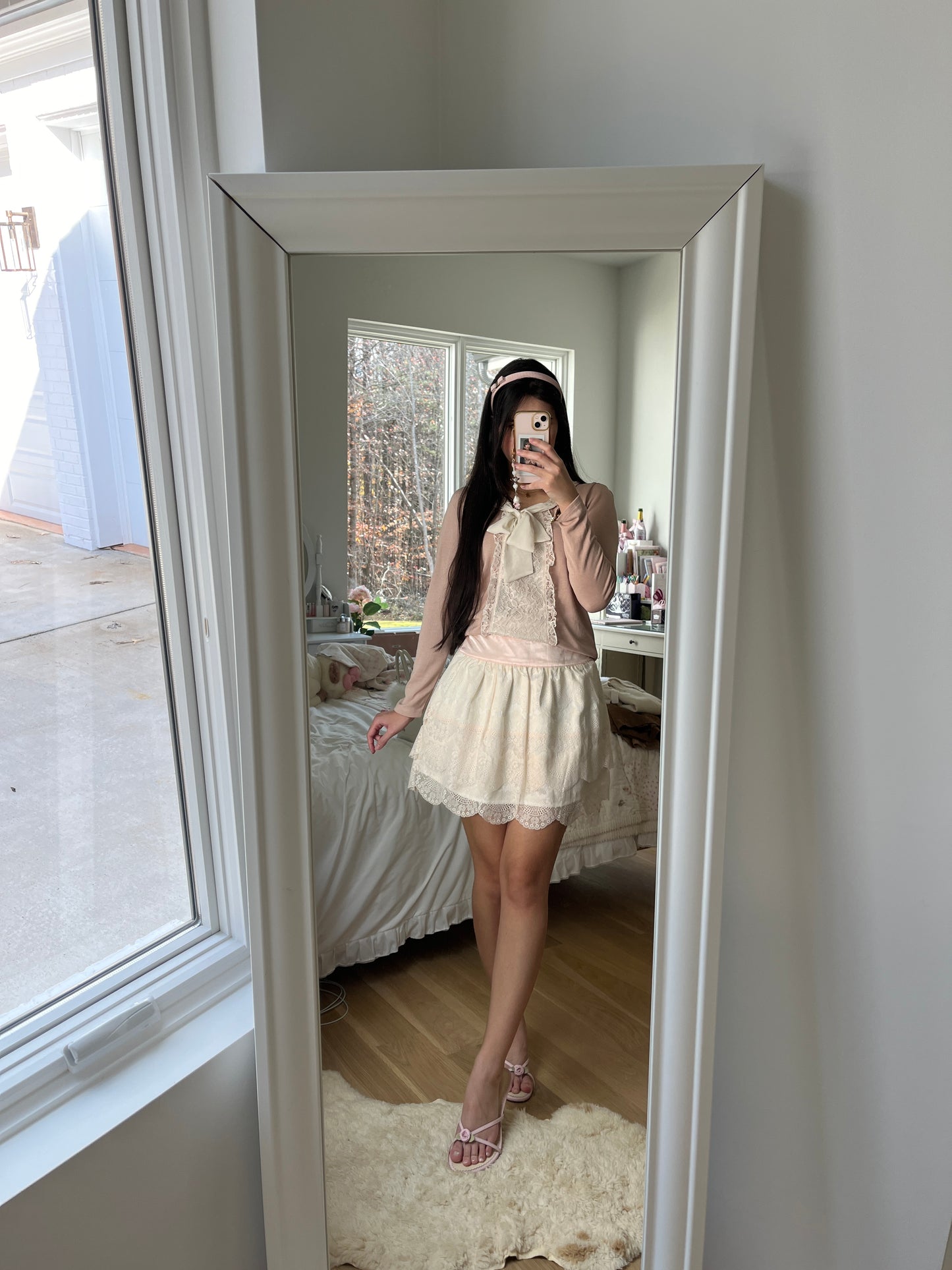 cream lace skirt