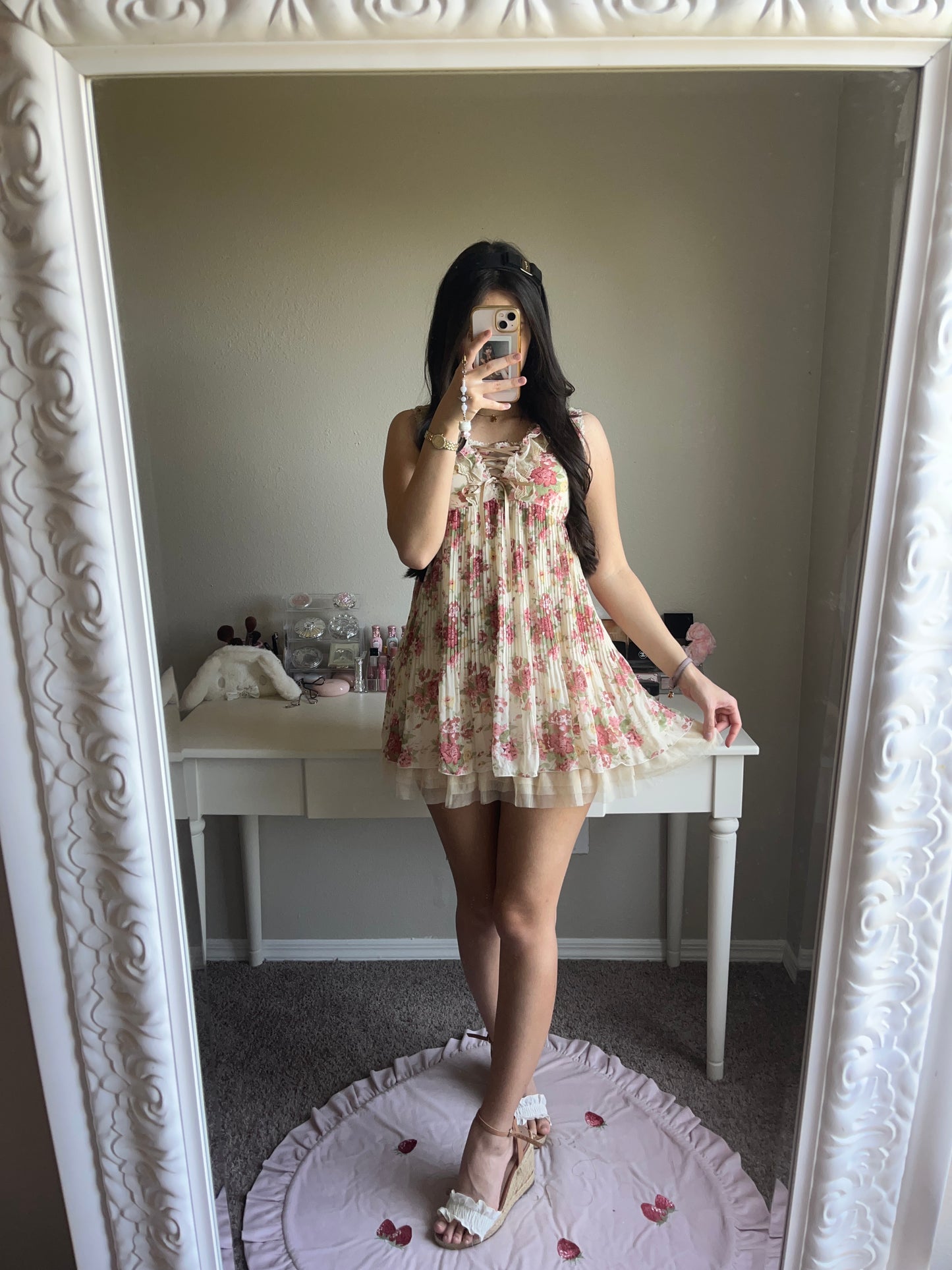 red floral tunic mini dress (restock)
