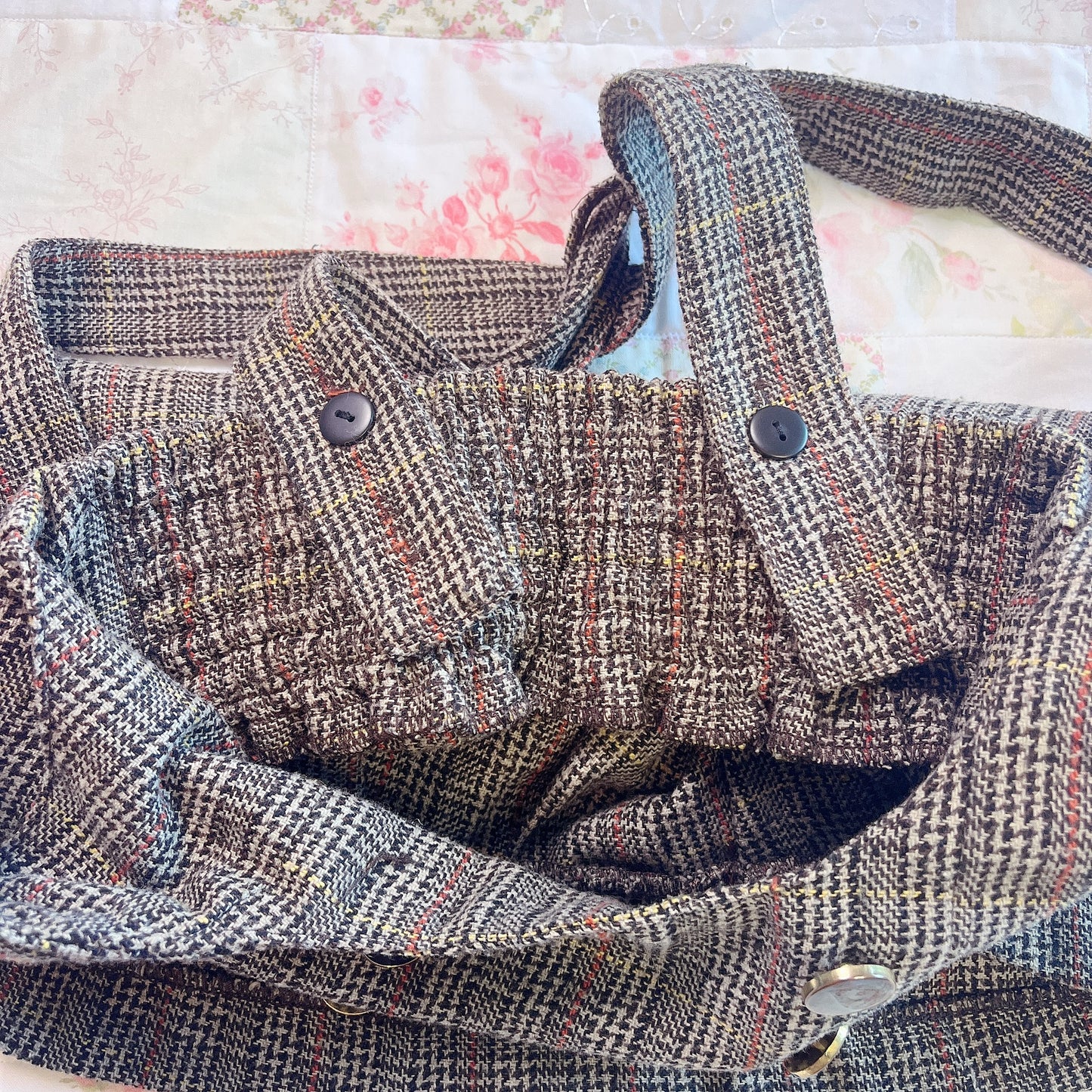 brown tweedy jumper skirt
