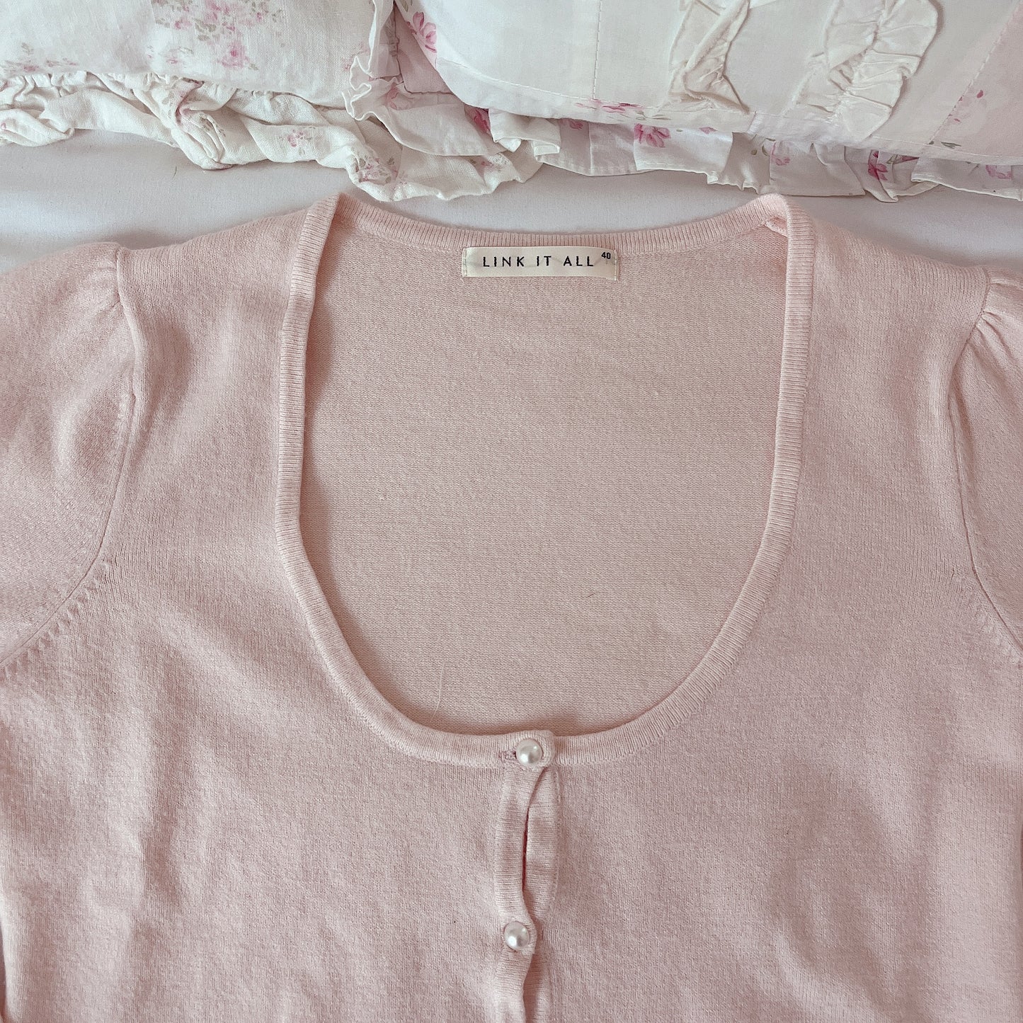 salmon pink fitted cardigan