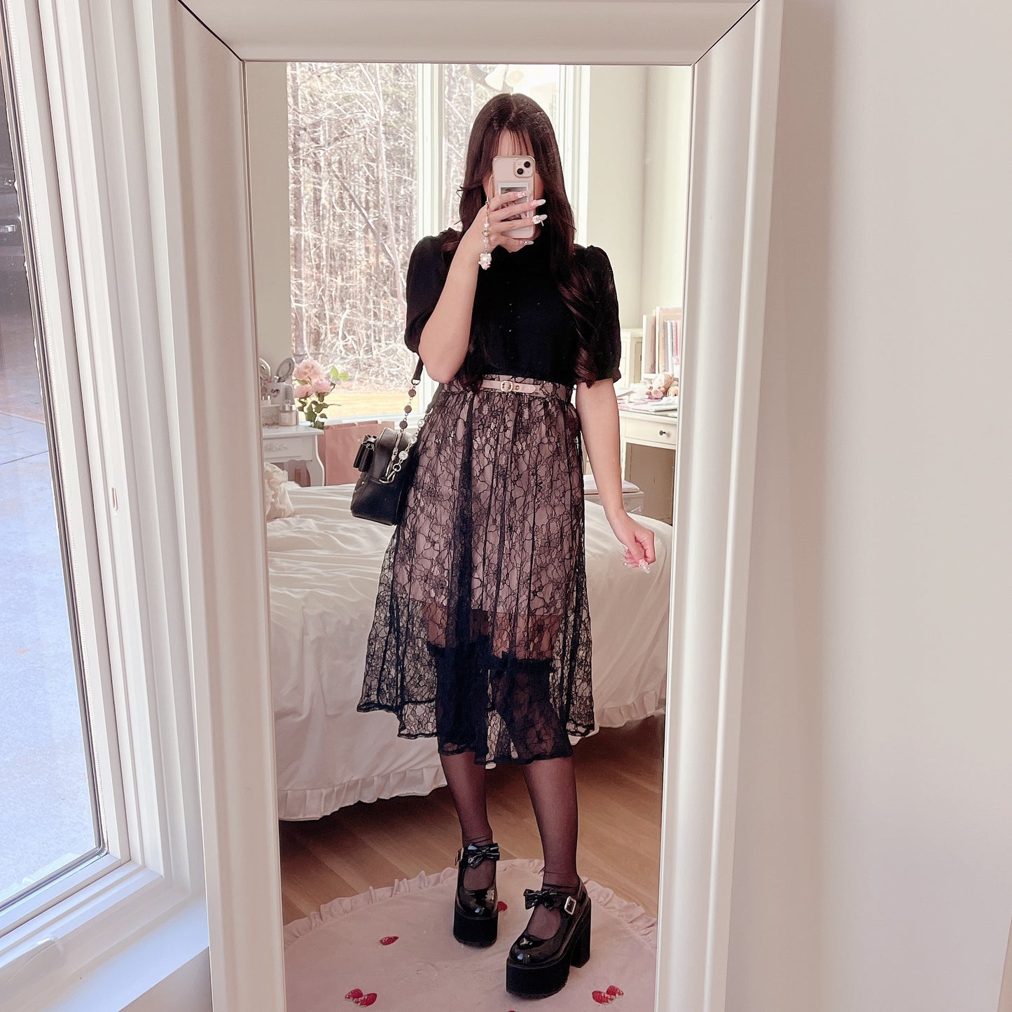 rojita lace overlay long dress