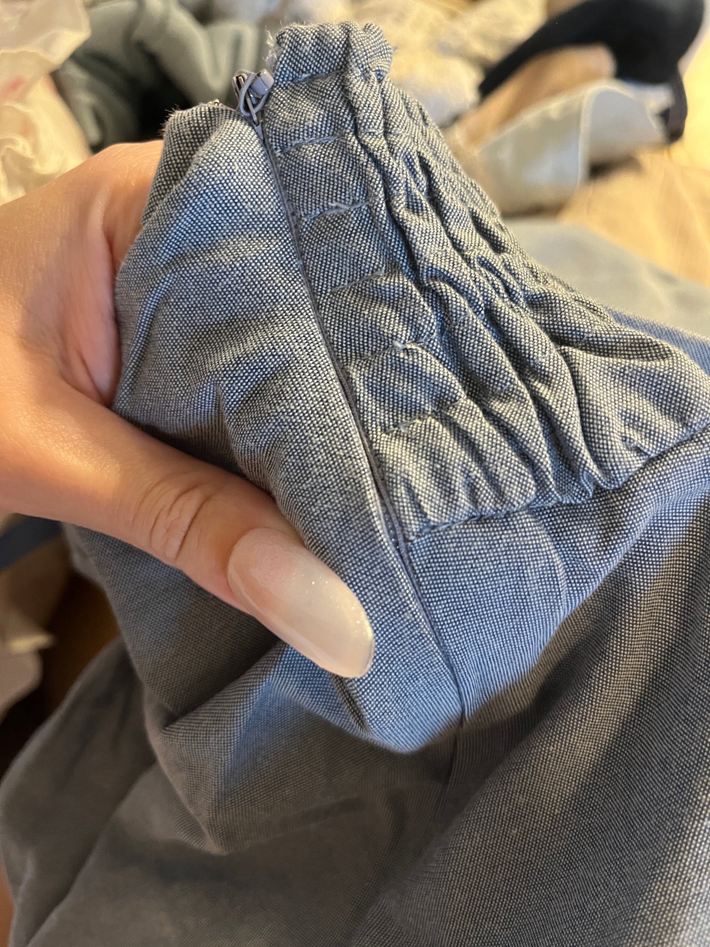 secret honey blue tiered skirt