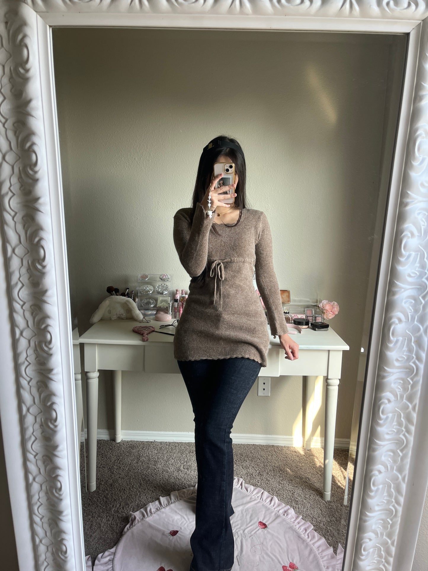 brown wool mini dress