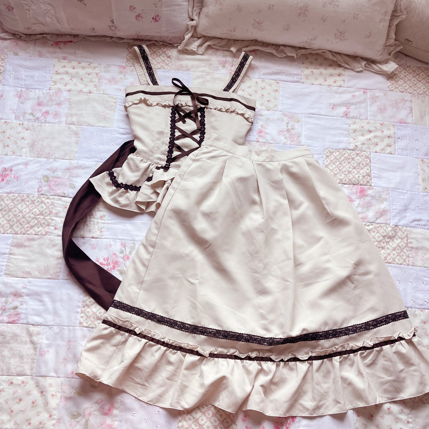 beige renaissance two piece set