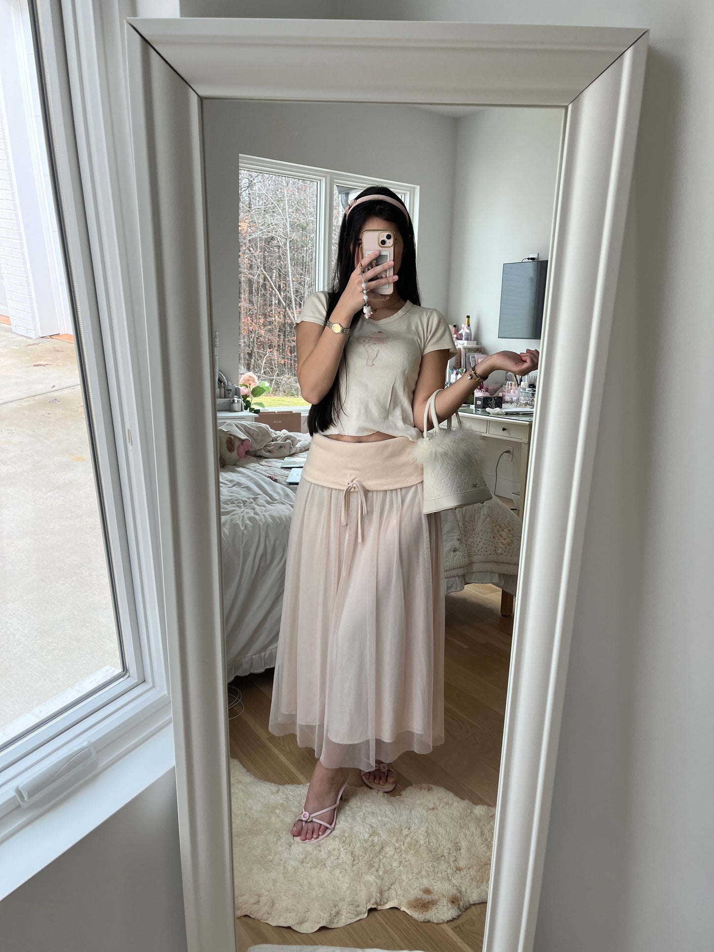pink ballerina maxi skirt