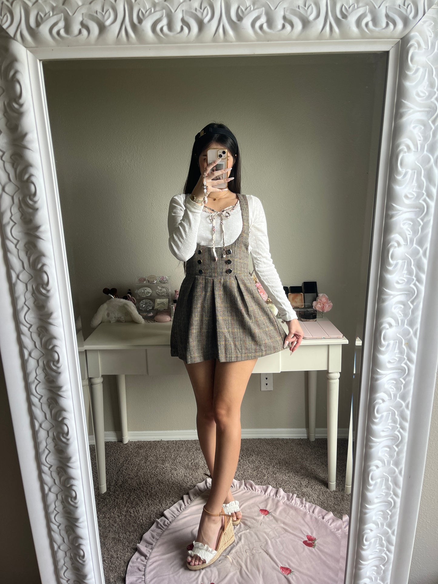 brown tweedy jumper skirt