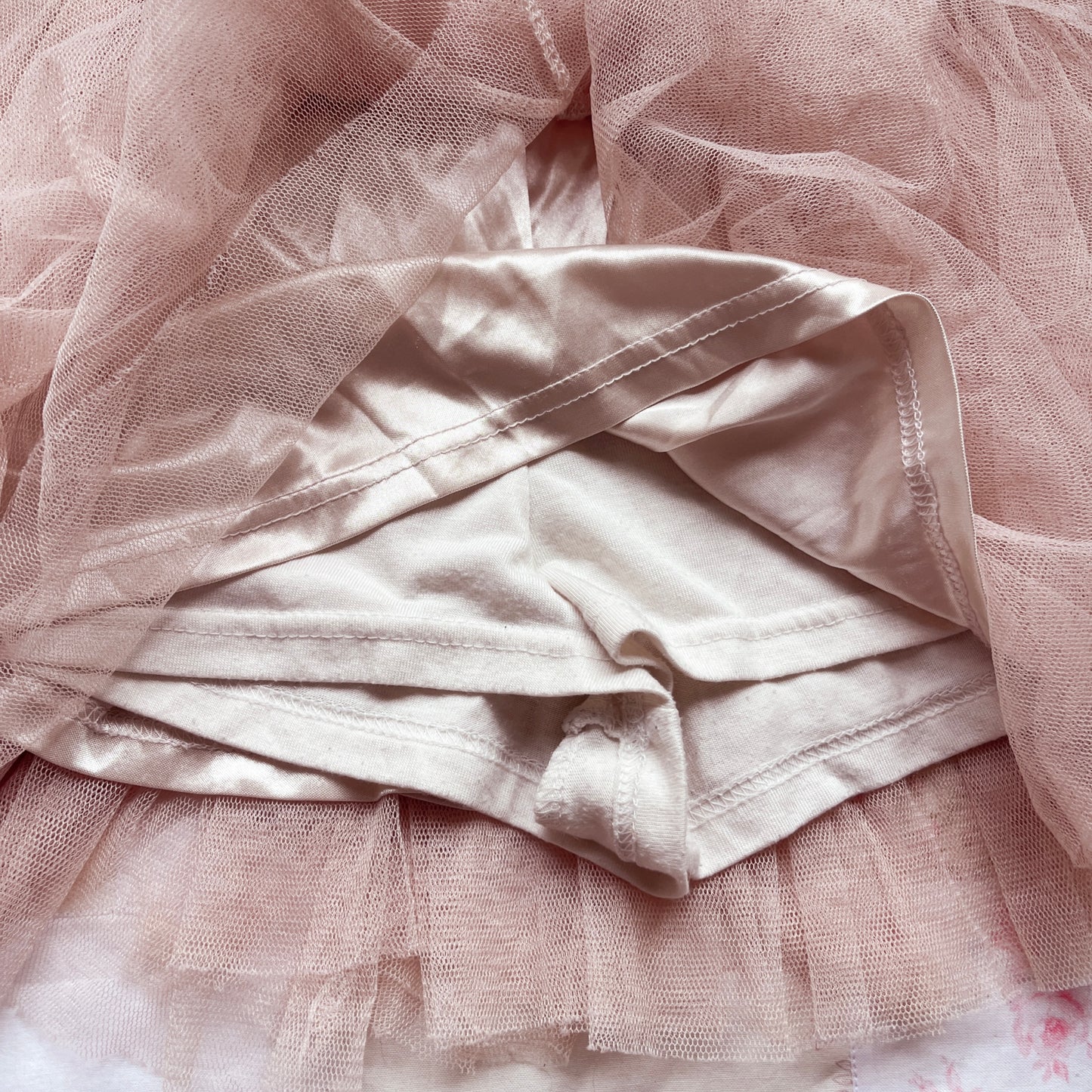 dusty pink tulle mini skirt
