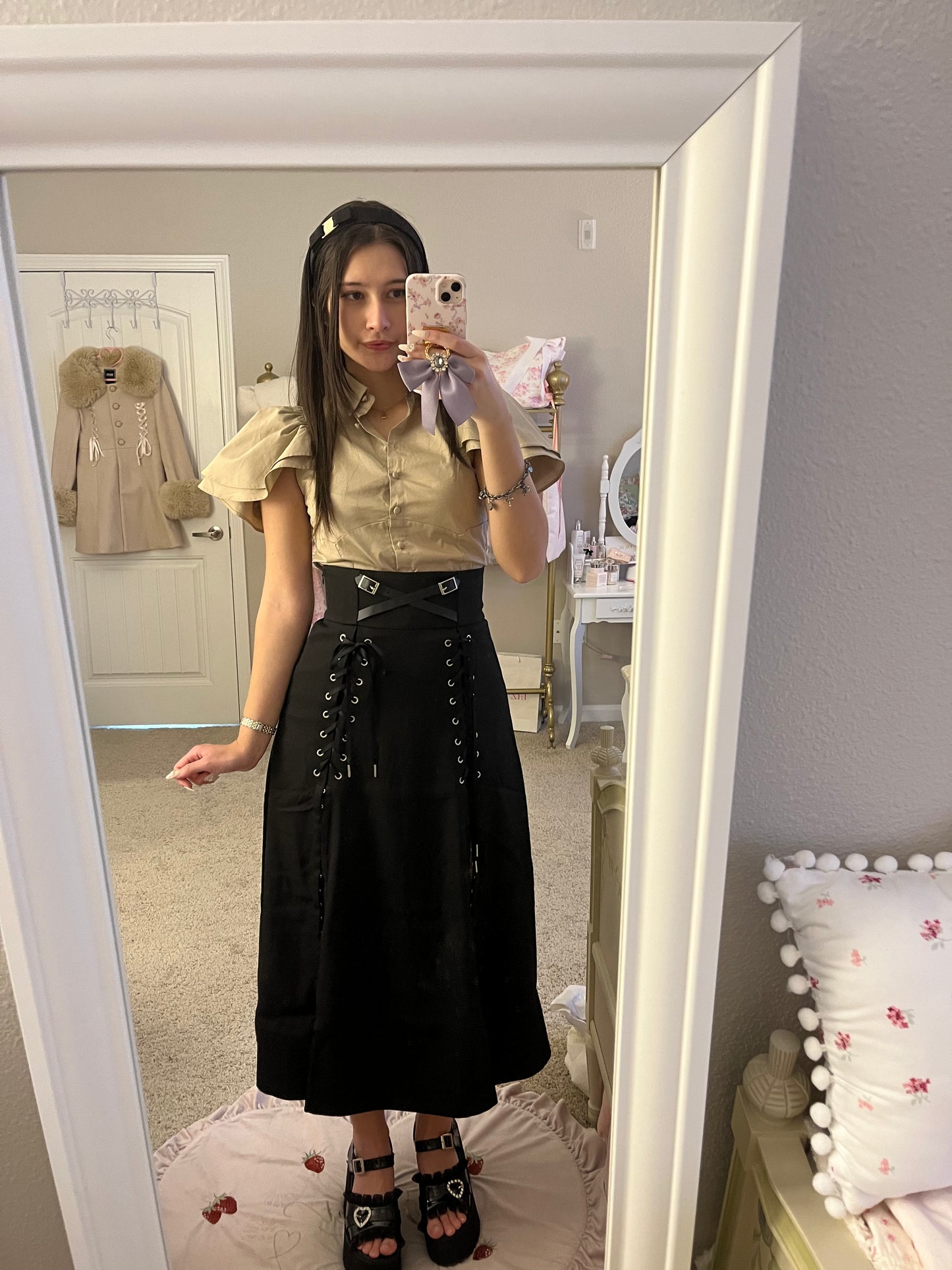 pium gothic maxi skirt