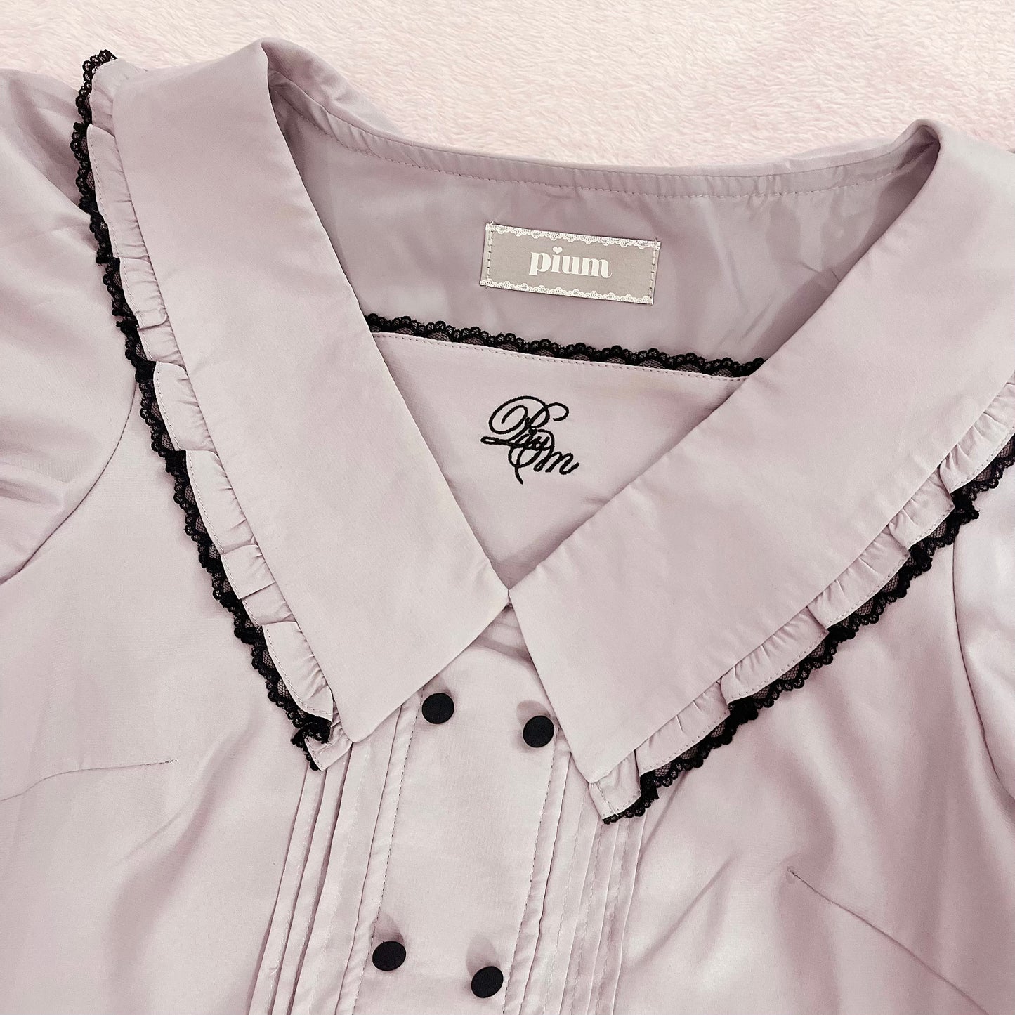 pium lavender short sleeve blouse