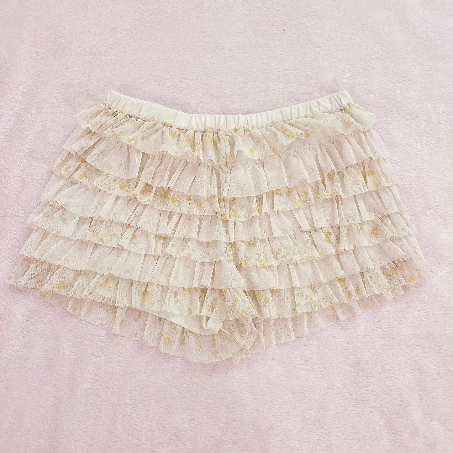 cream floral ruffle bloomers
