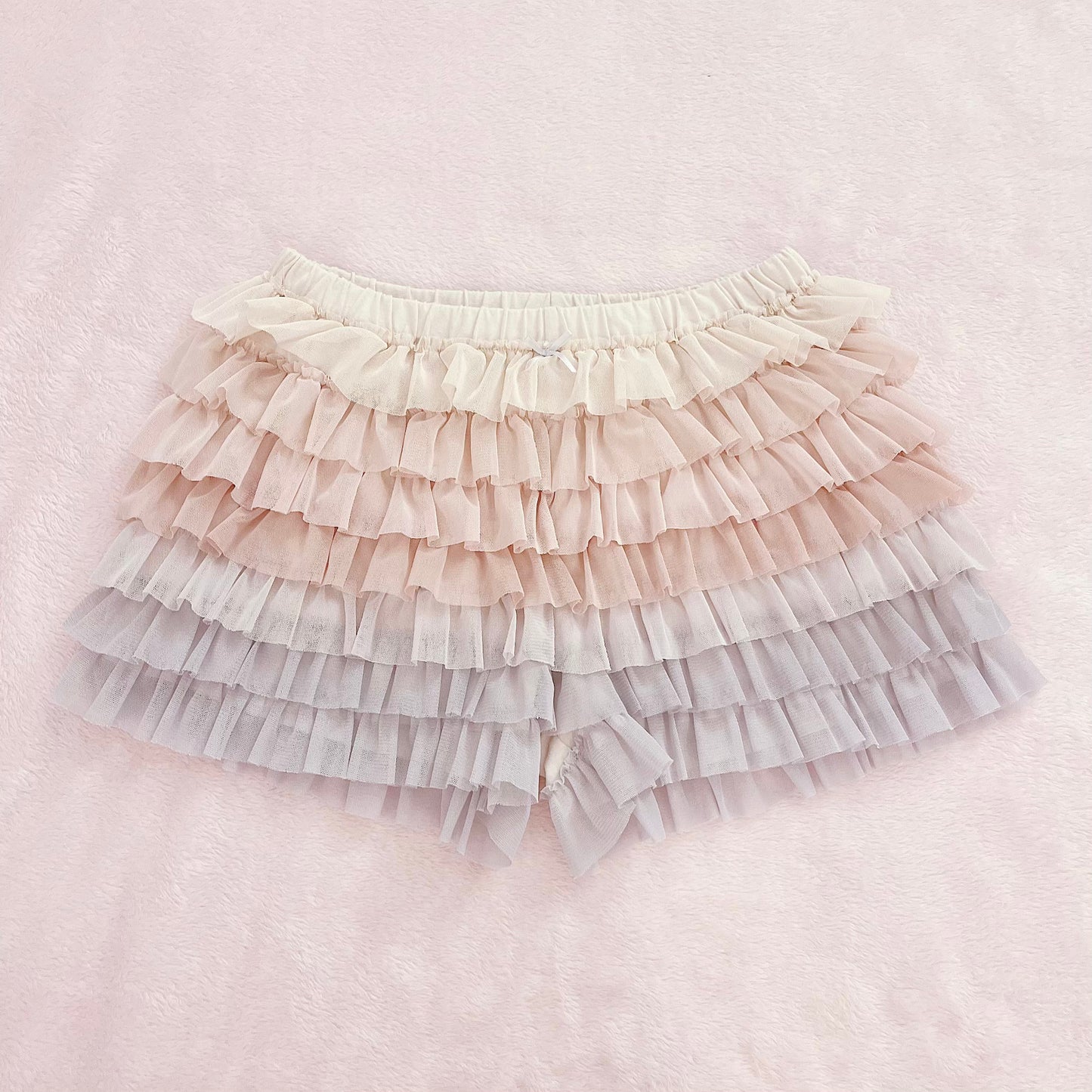 cream and lavender ruffle bloomers