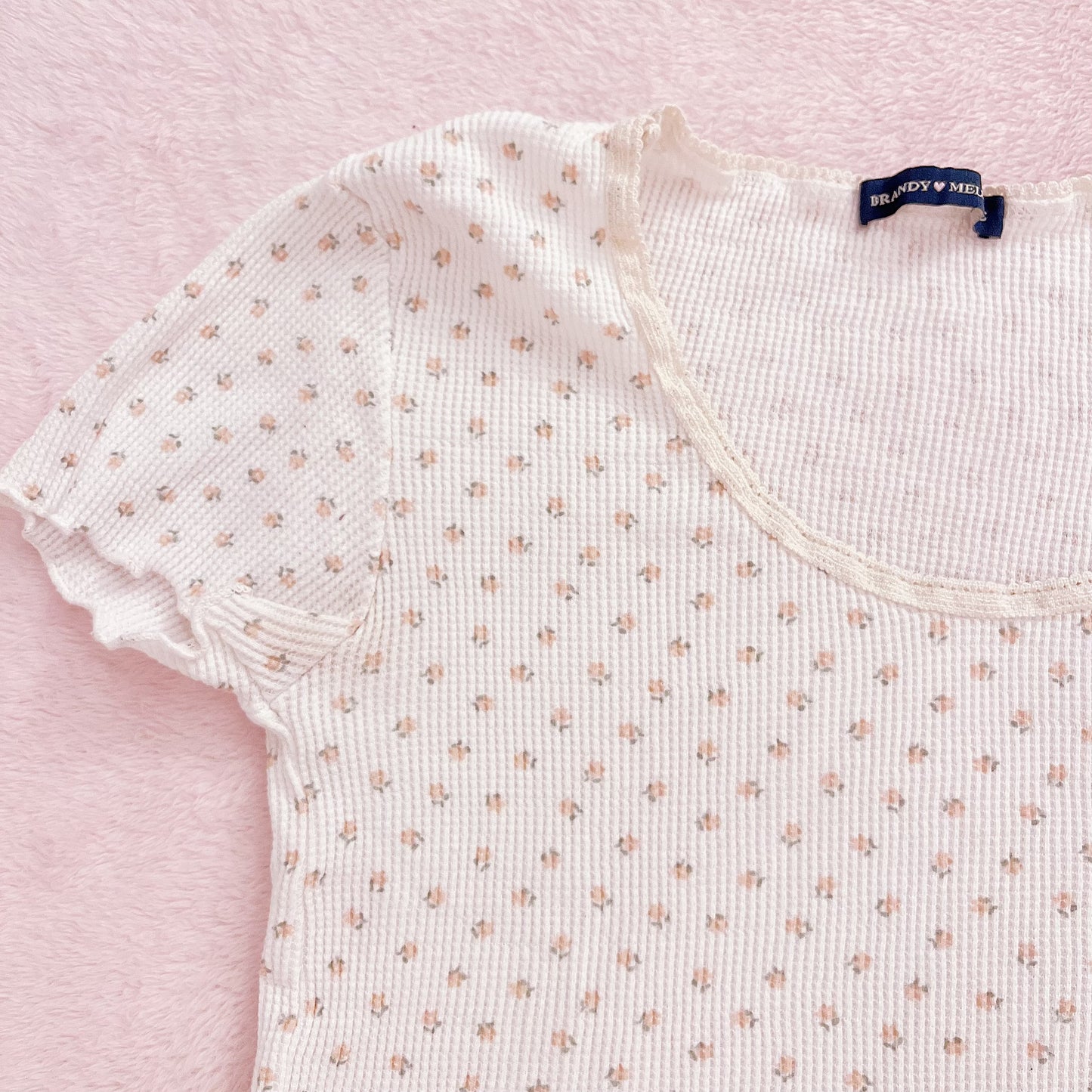 brandy melville white floral set