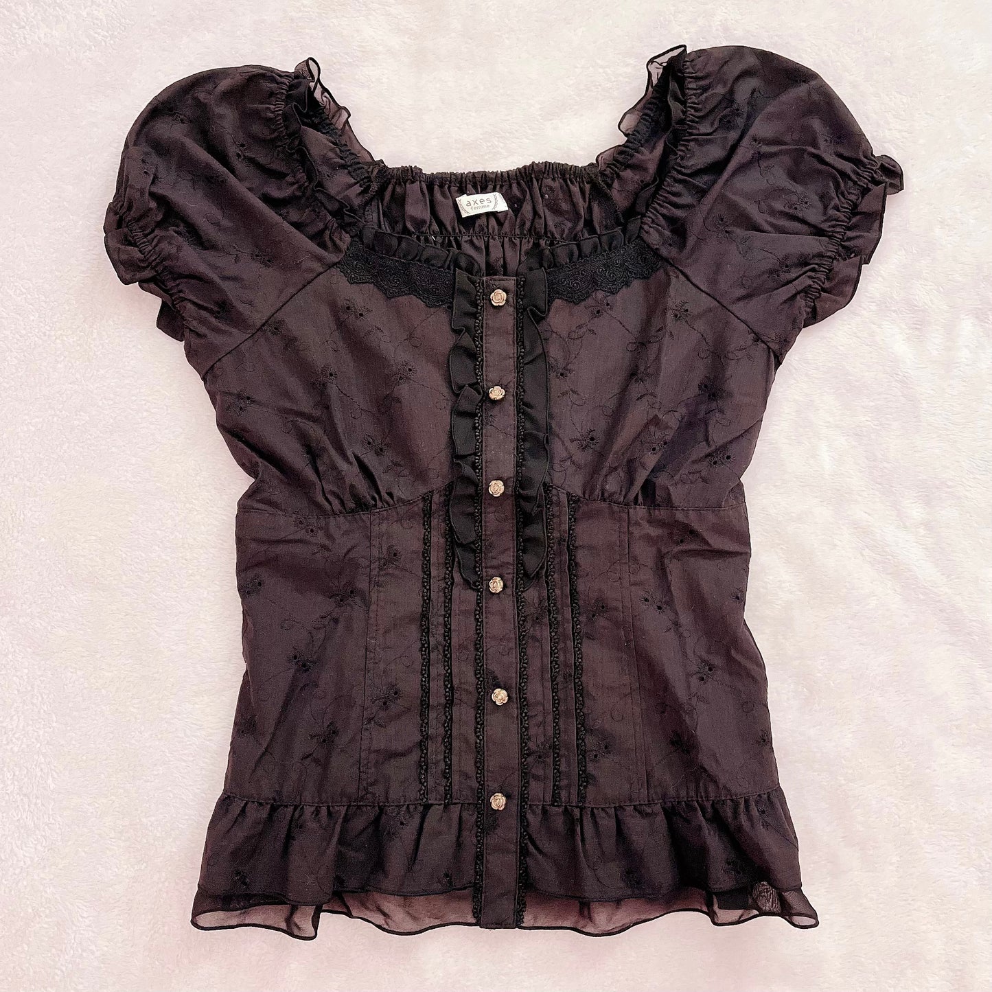 black eyelet princess blouse