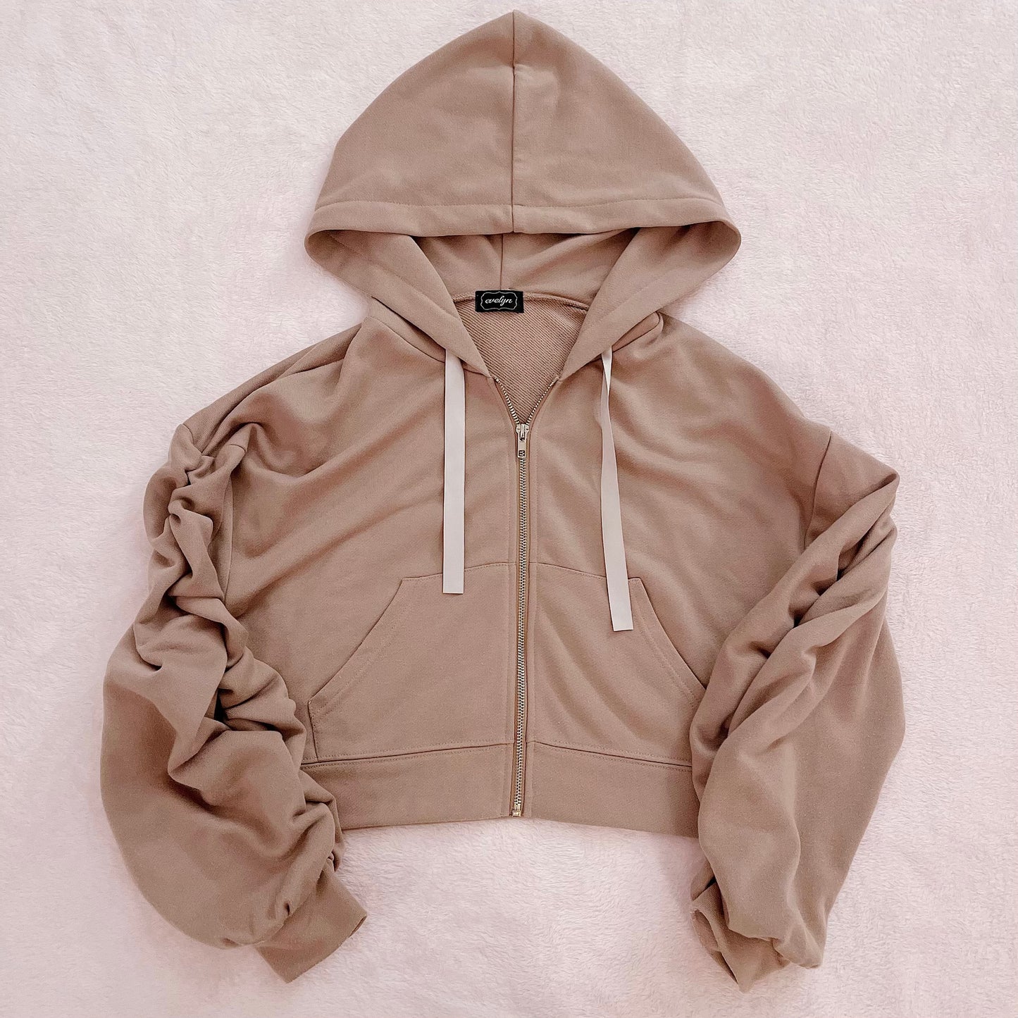 Evelyn ruched sleeve sweater