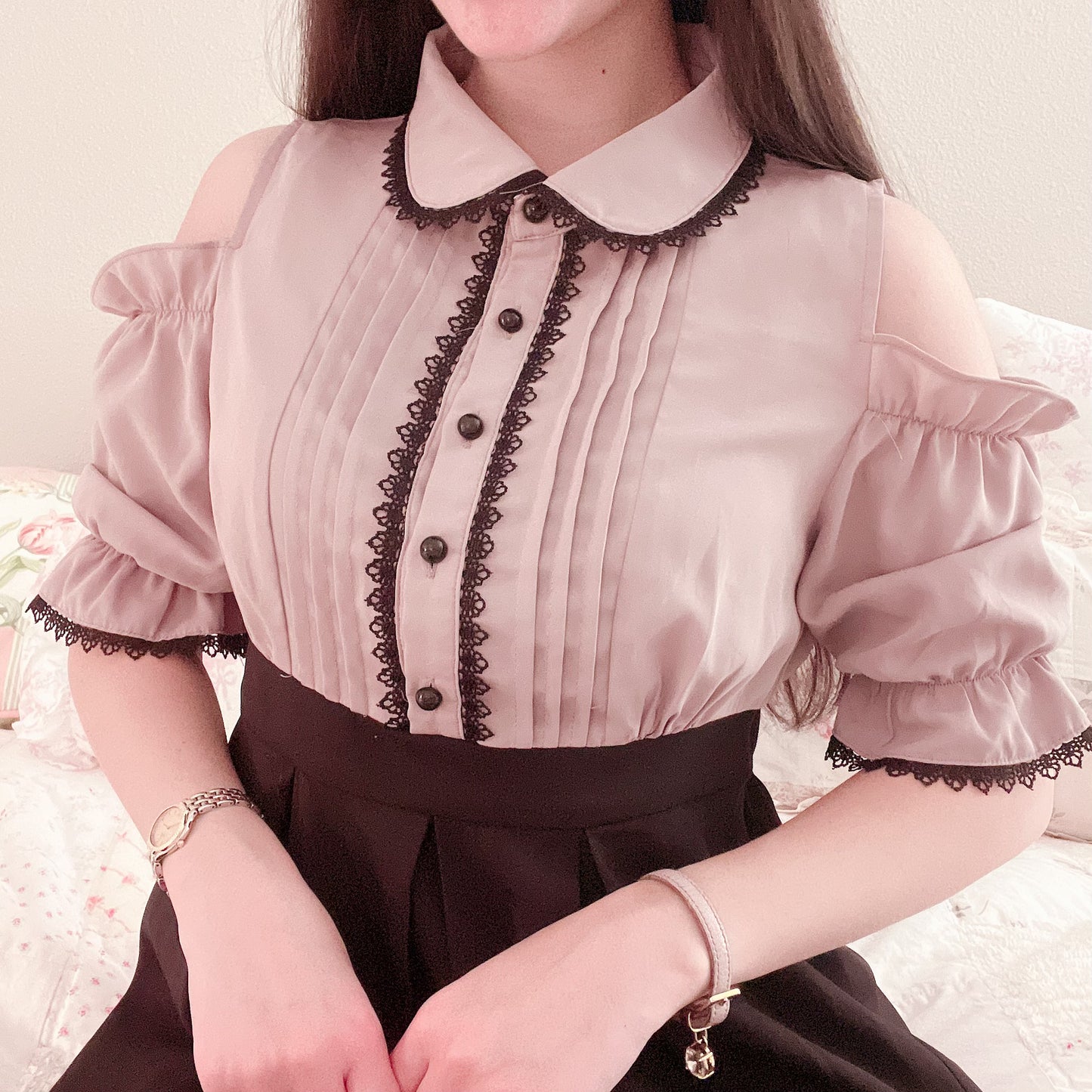 mars mauve pink and black dress