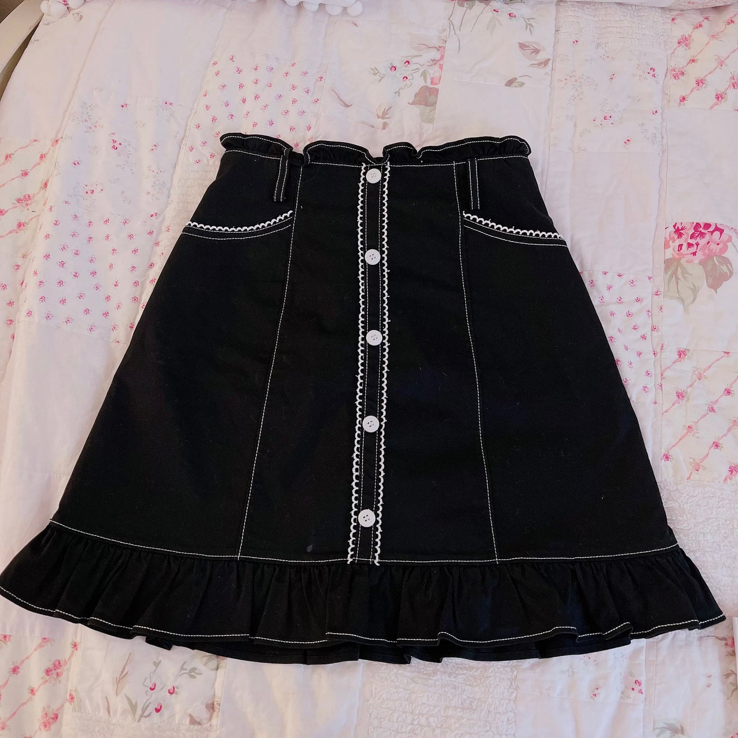 secret honey contrast skirt