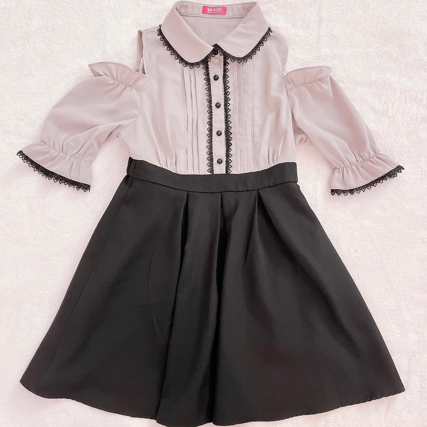 mars mauve pink and black dress