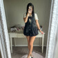 axes femme long black vest