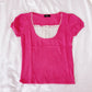 hot pink milkmaid top