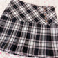 pleated wrap plaid skirt