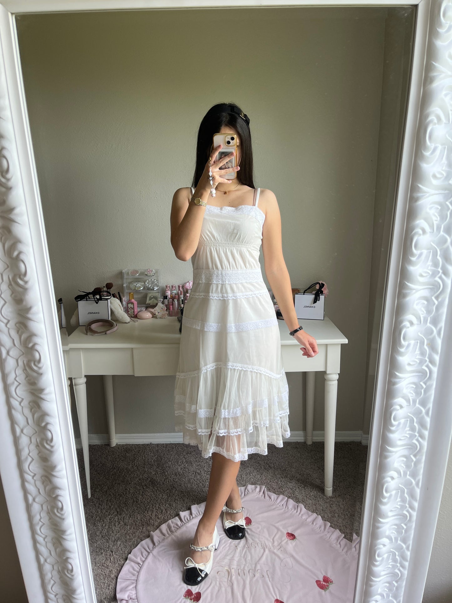 white gothic tulle dress