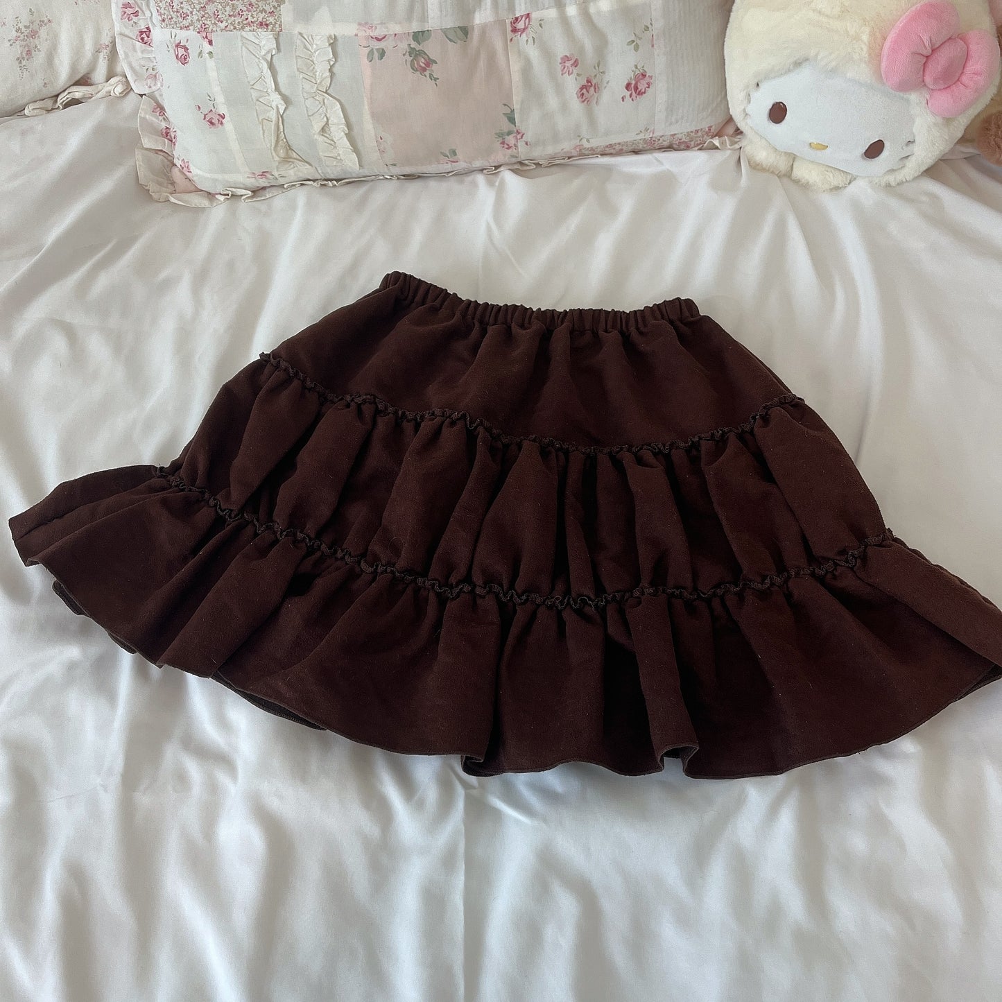 brown suede mini skirt