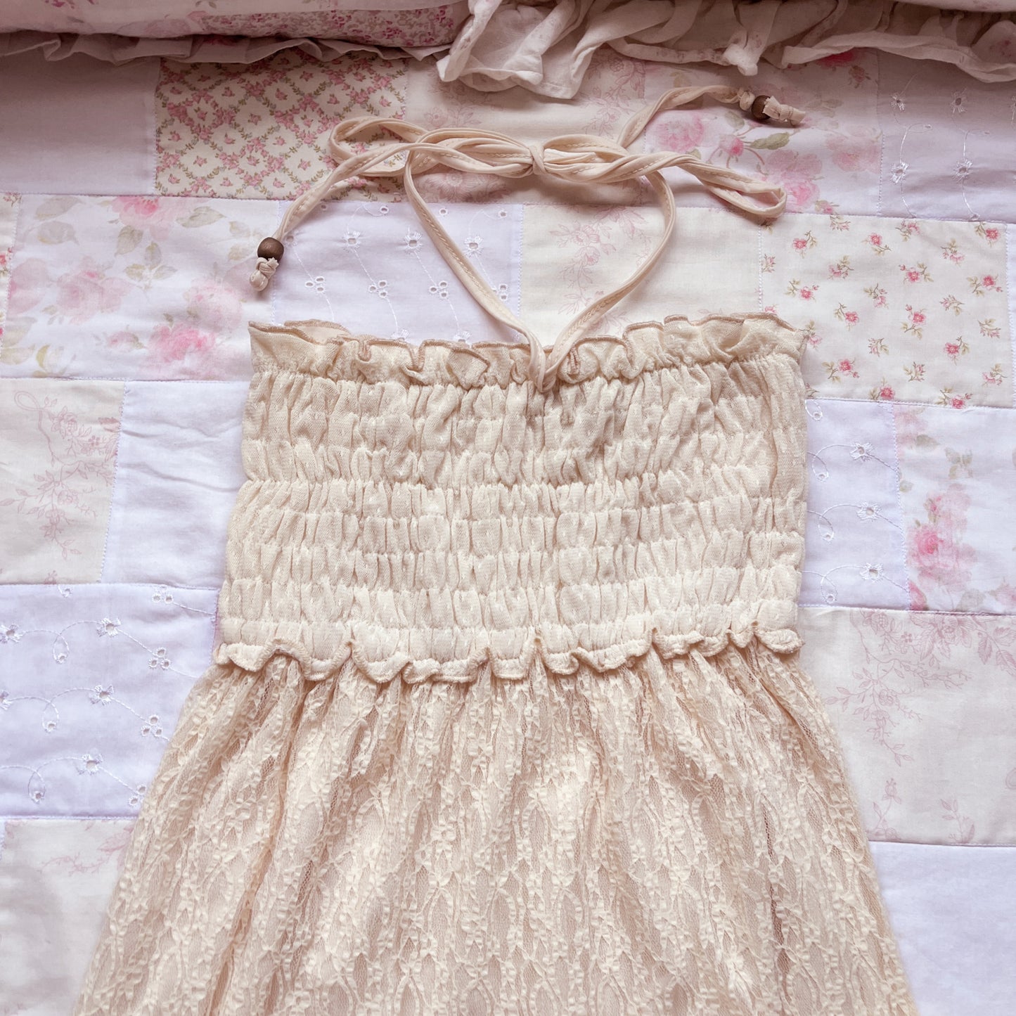 cream lace tiered summer maxi dress