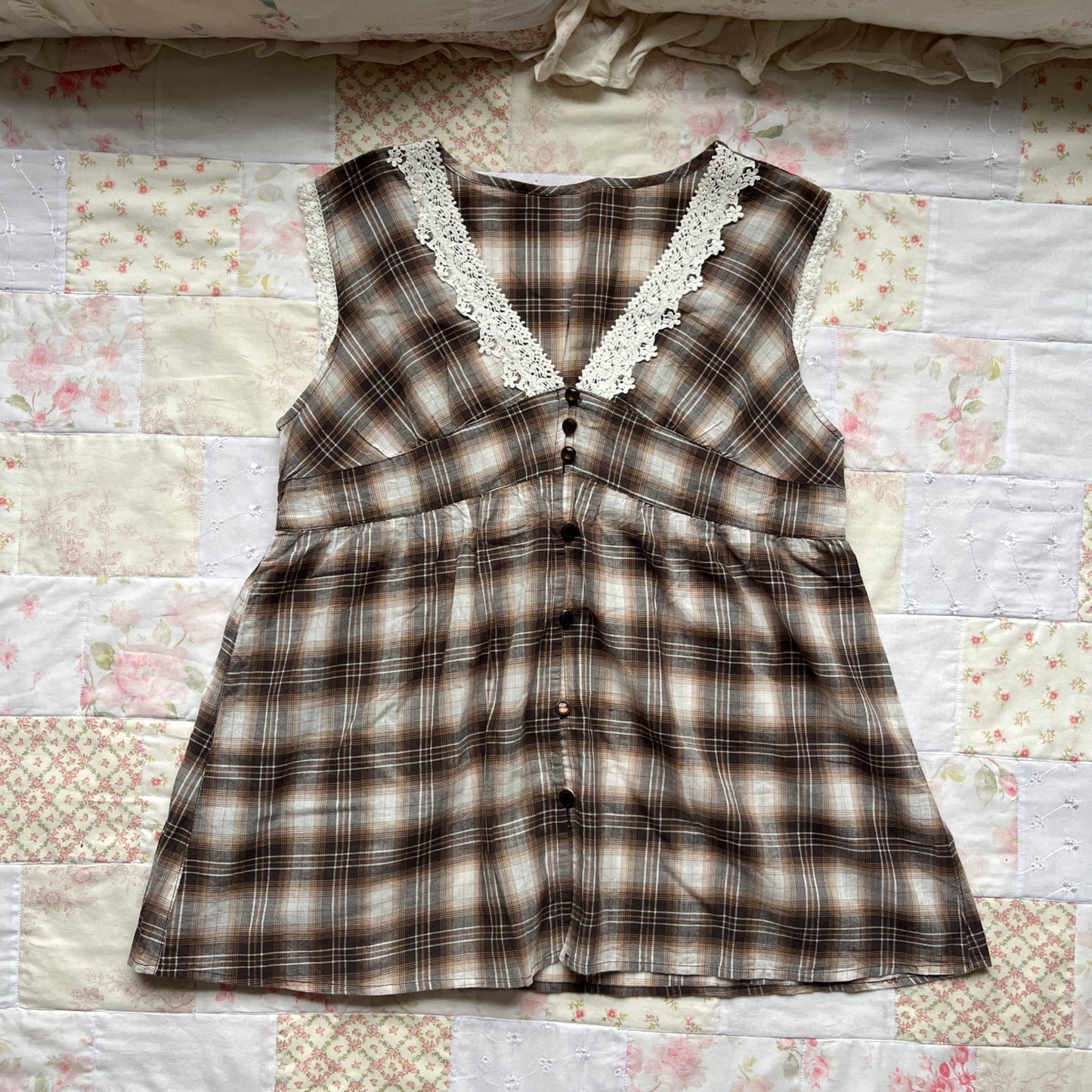 brown plaid tank top