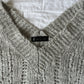 light gray knit vneck sweater dress