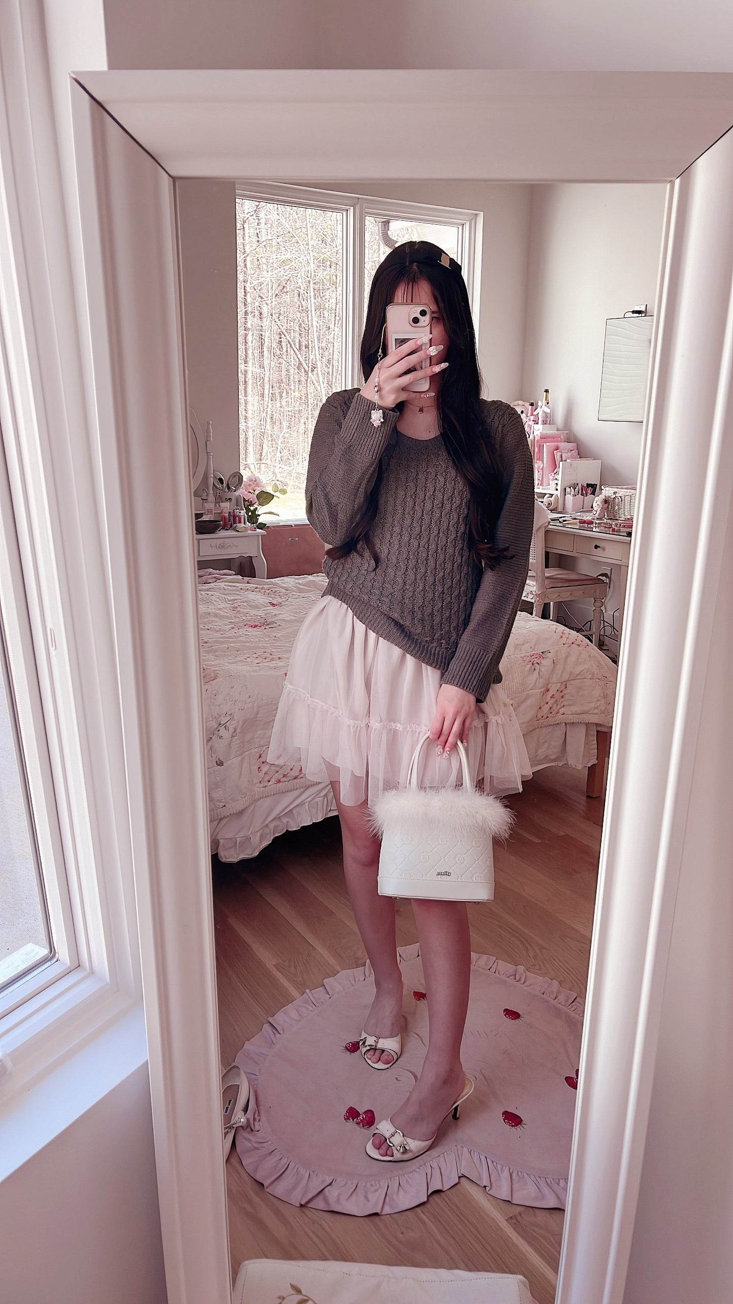 cozy gray knit sweater