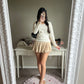 beige micro mini balloon skirt