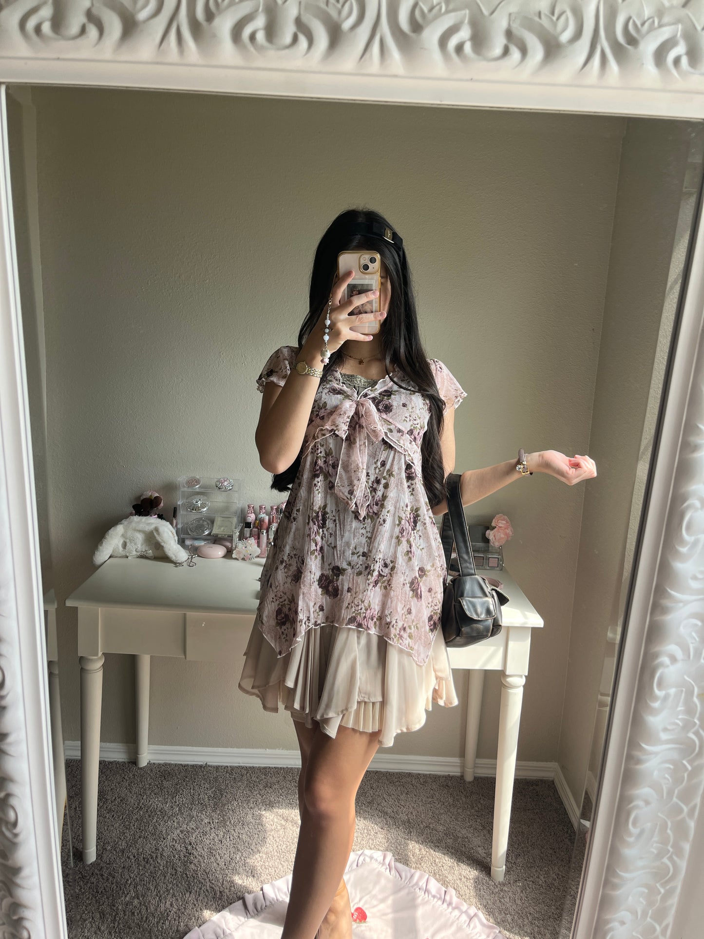 sheer violet roses top