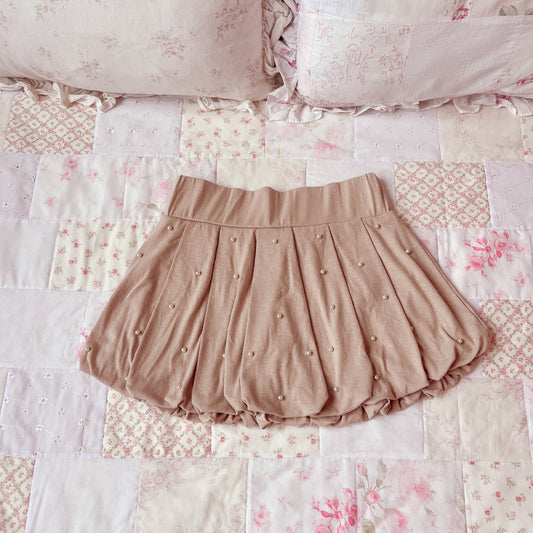 beige micro mini balloon skirt