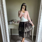 axes femme brown tiered midi skirt