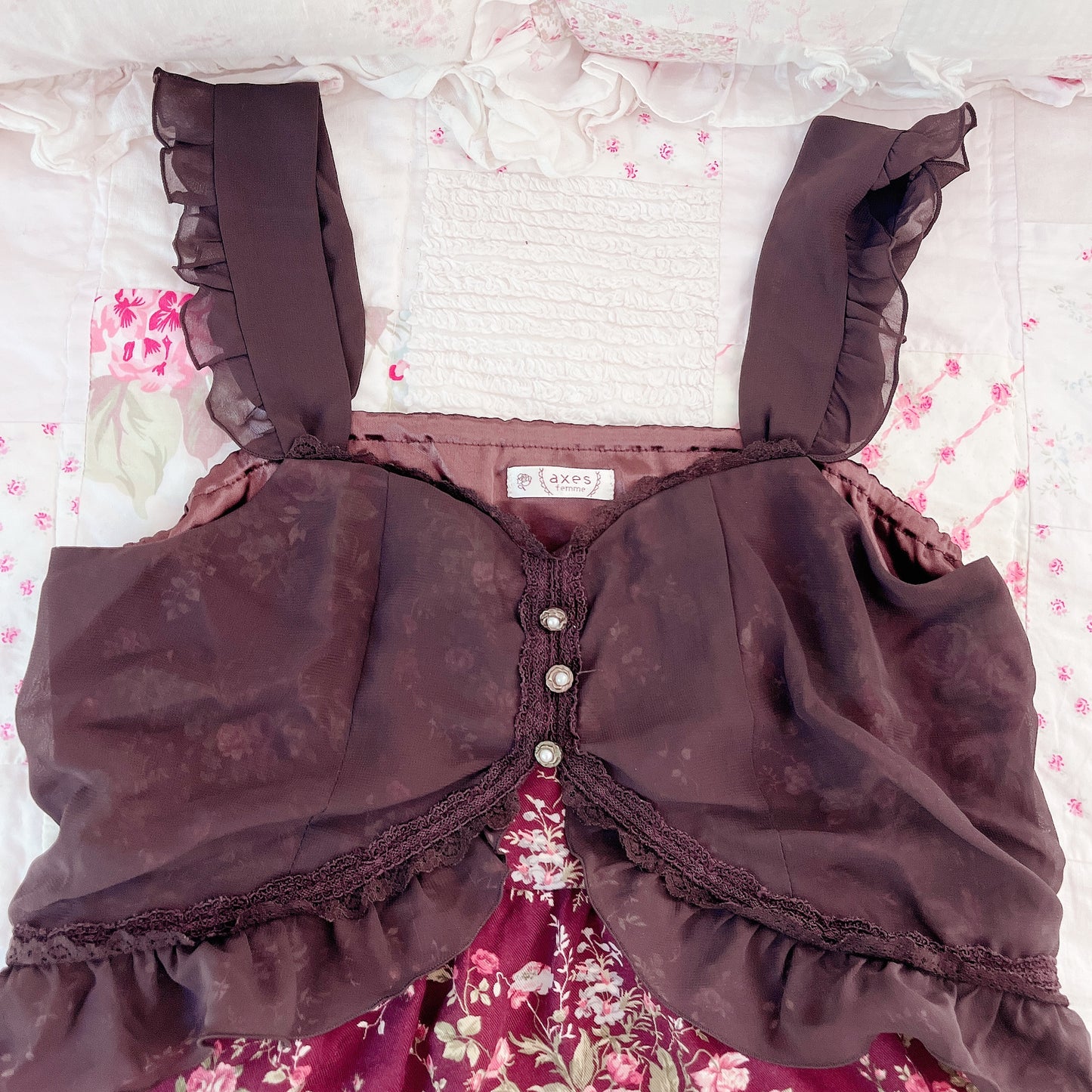 burgundy floral dress